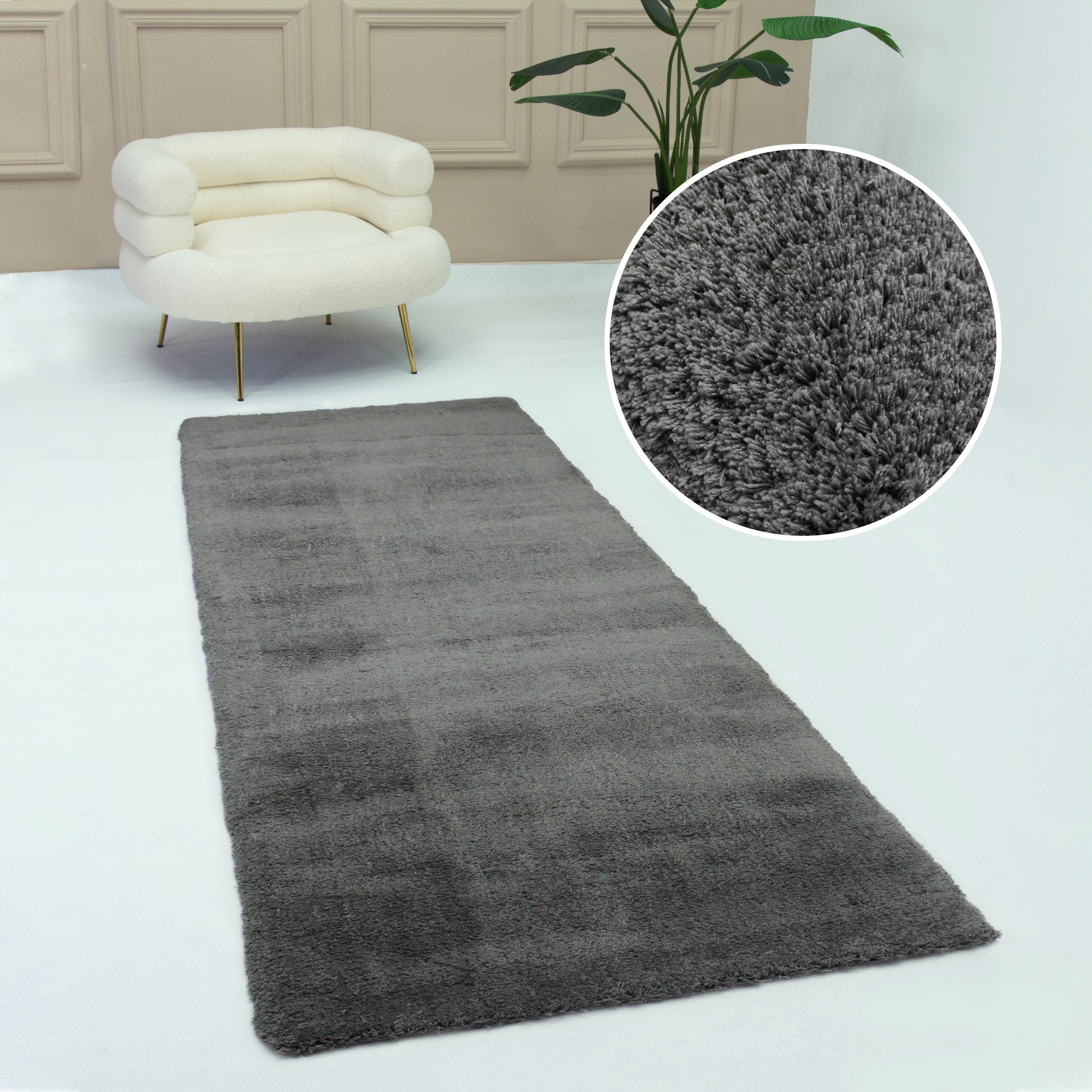 my home Hochflor-Läufer »Microfaser Teppich Magong, besonders weich, sehr f günstig online kaufen
