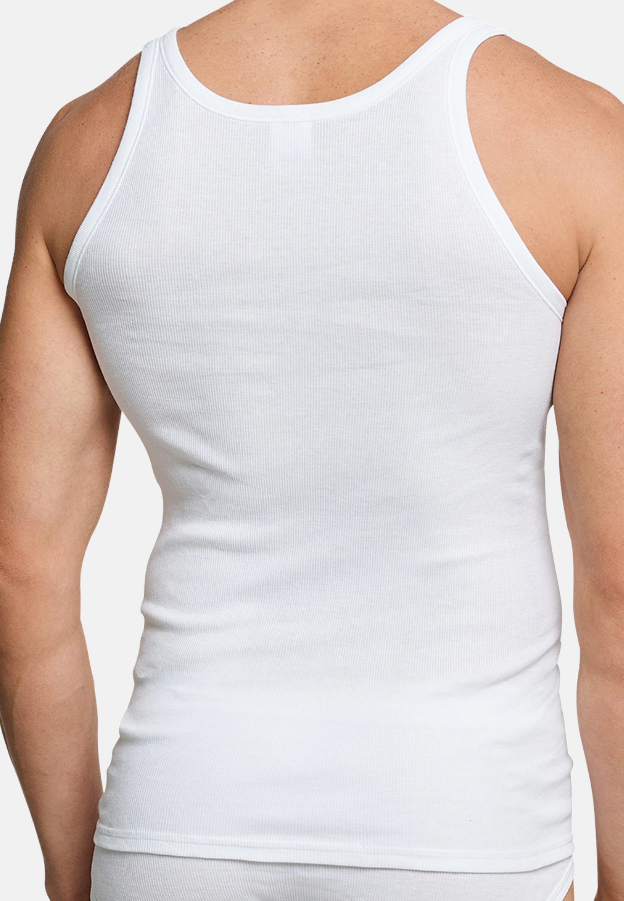 Schiesser Unterhemd 4er Pack Cotton Essentials Doppelripp (Spar-Set, 4-St) Unterhemd / Tanktop - Baumwolle - Strapazierfähig