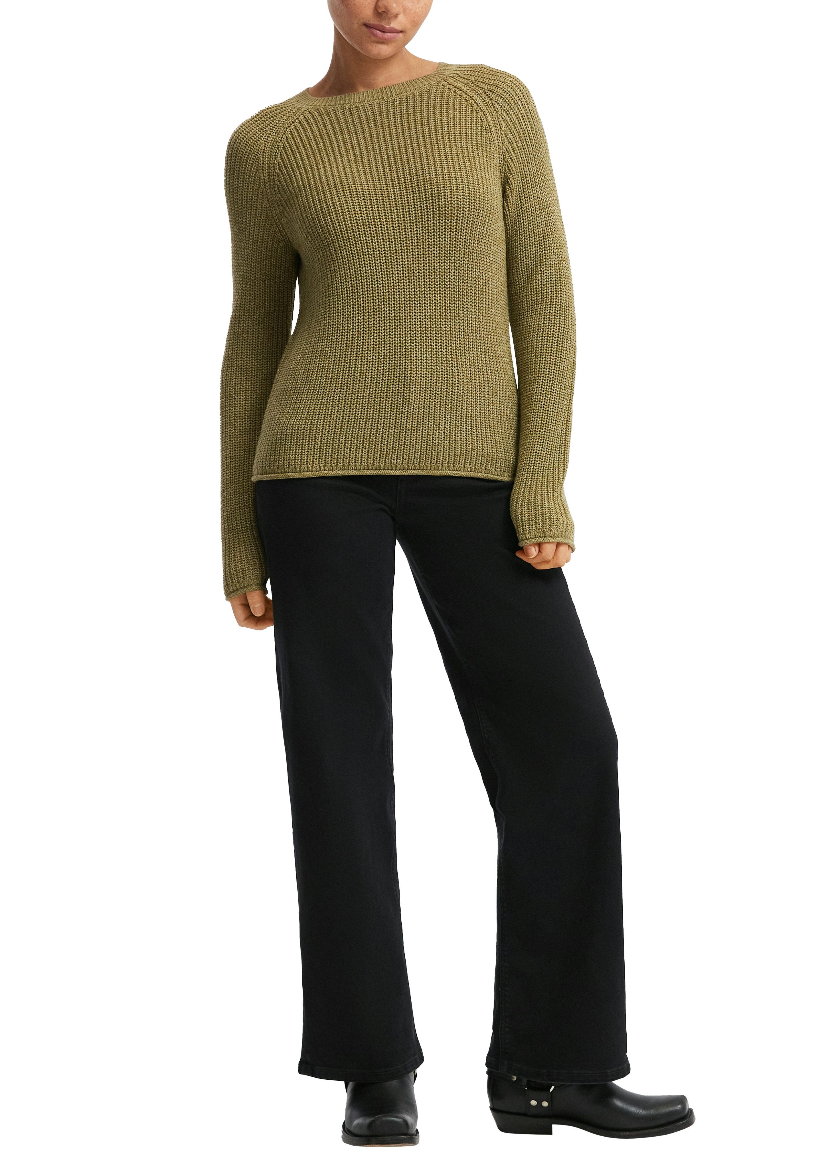 QS Strickpullover mit Strickmuster und Rundhalsausschnitt günstig online kaufen