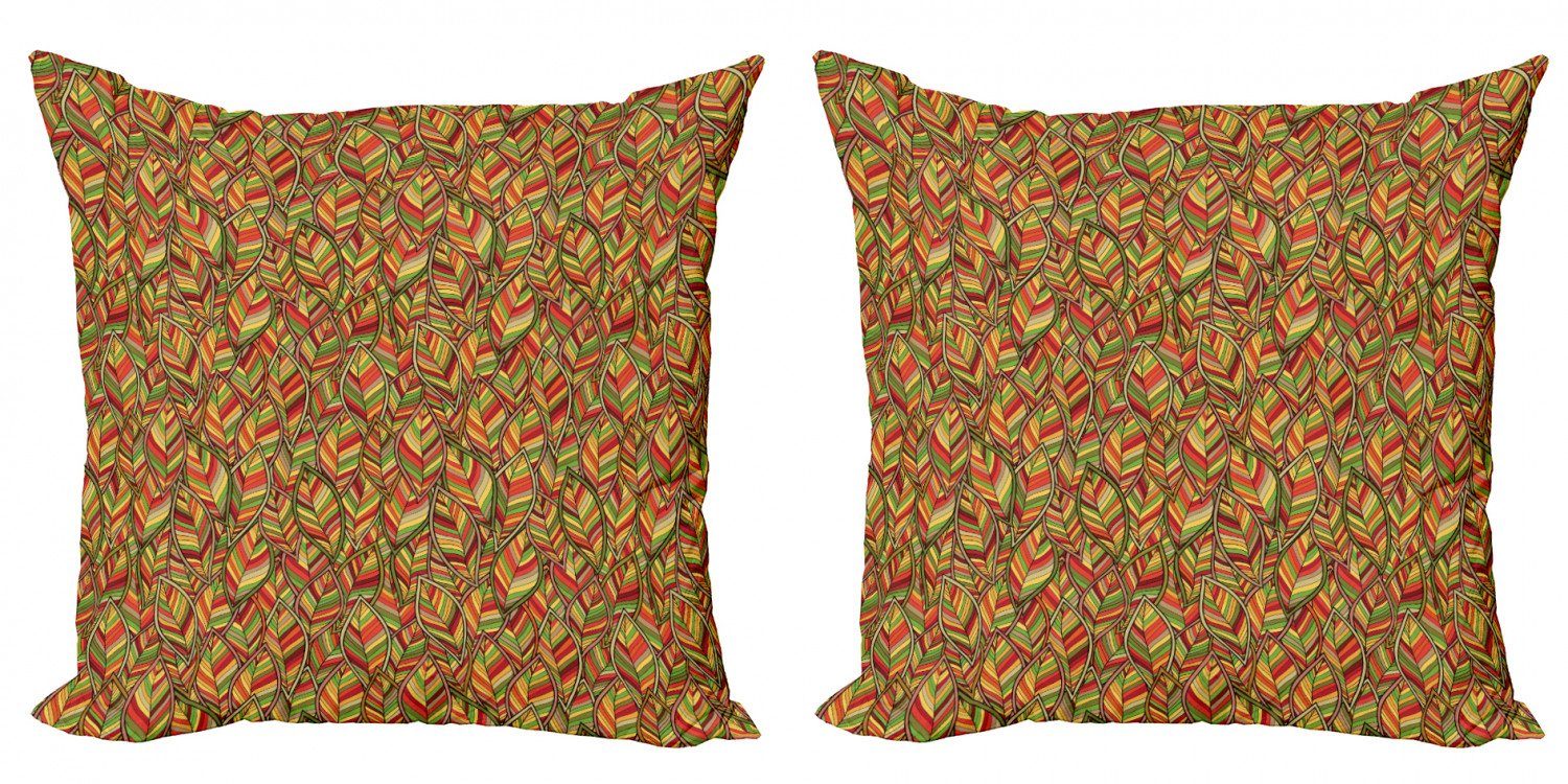 Kissenbezüge Modern Accent Doppelseitiger (2 Abakuhaus Leafage Faded Herbst Digitaldruck, Stück), Blätter