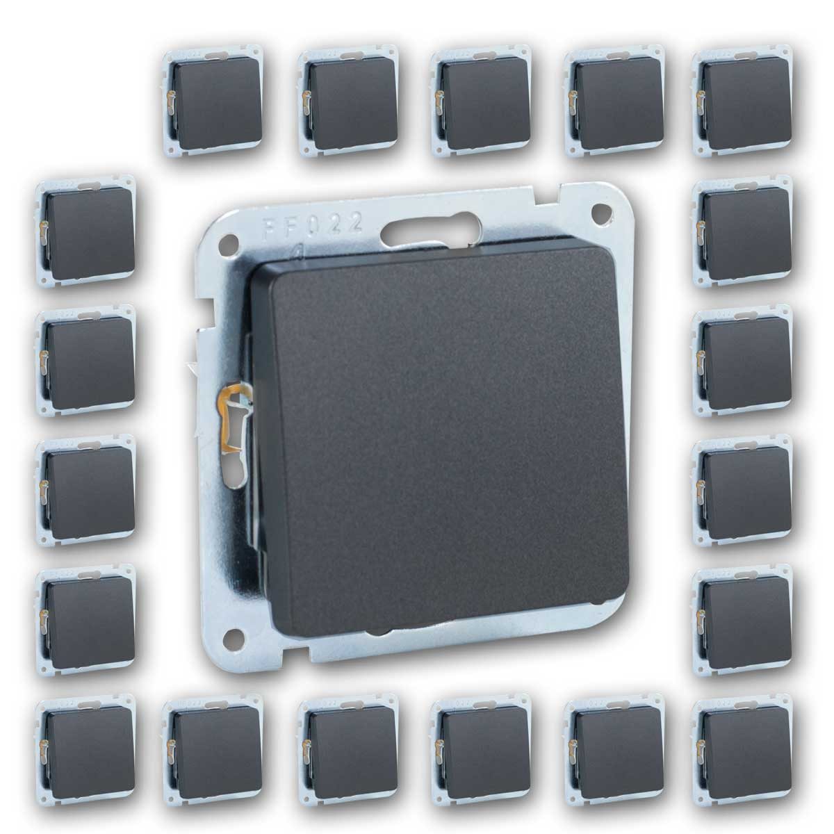 ChiliTec 20 MILOS Wechsel-Schalter anthrazit ohne Rahmen UP Unterputzschalter