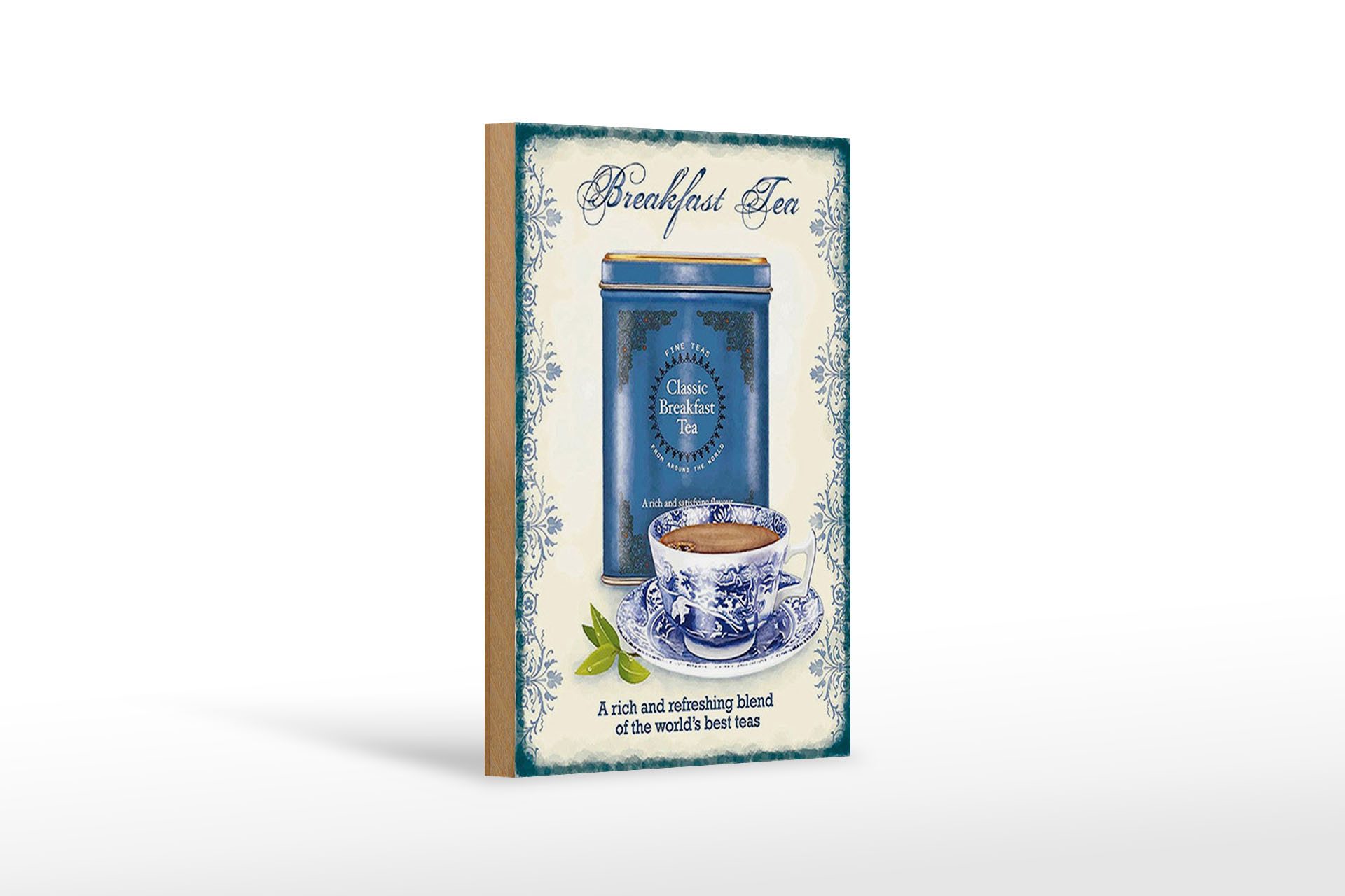 Holzbild Tee 12x18 cm Classic Breakfast Tea best teas