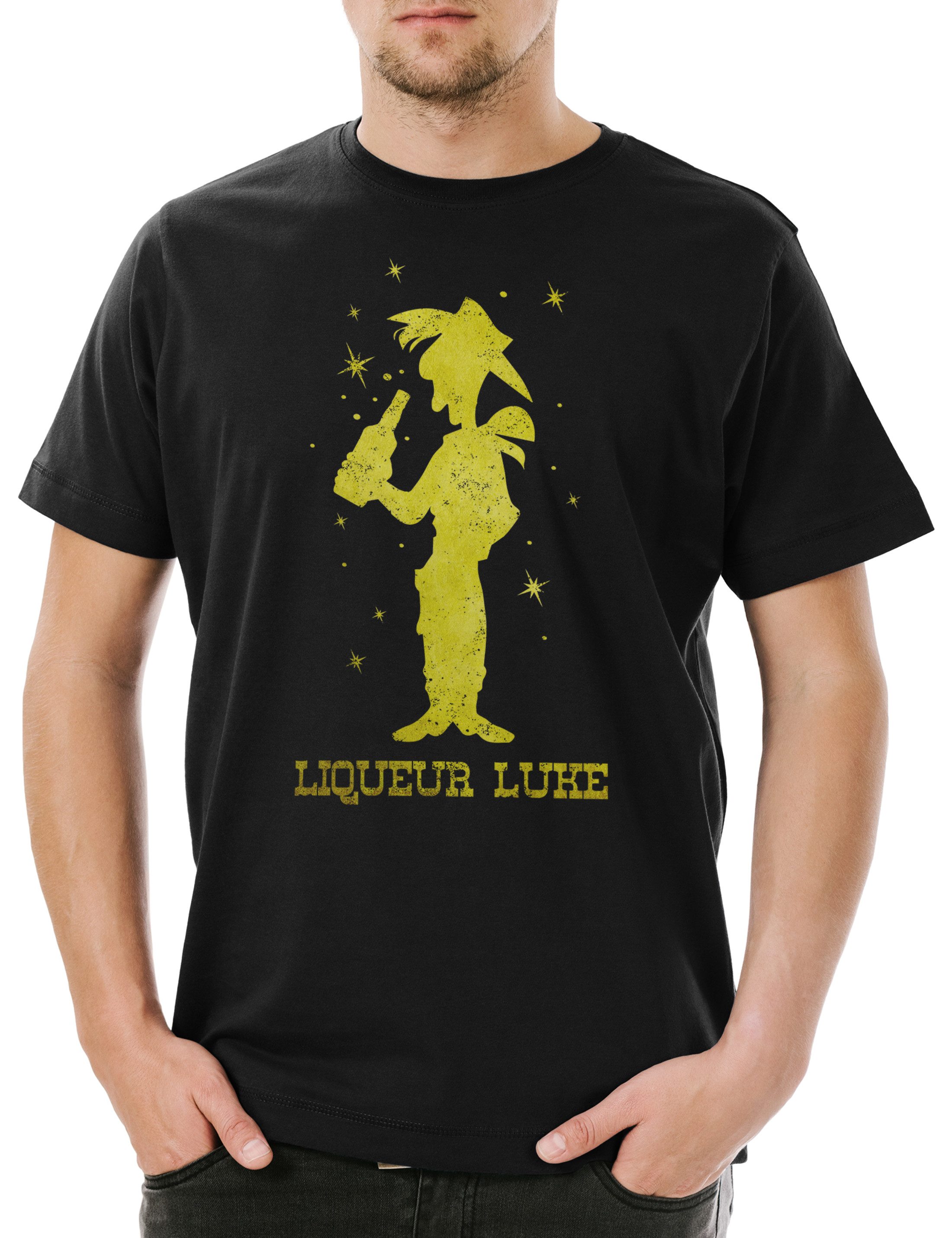 Print-Shirt Liqueur Luke Herren T-Shirt Likör Besoffen Karneval Fasching Kostüm