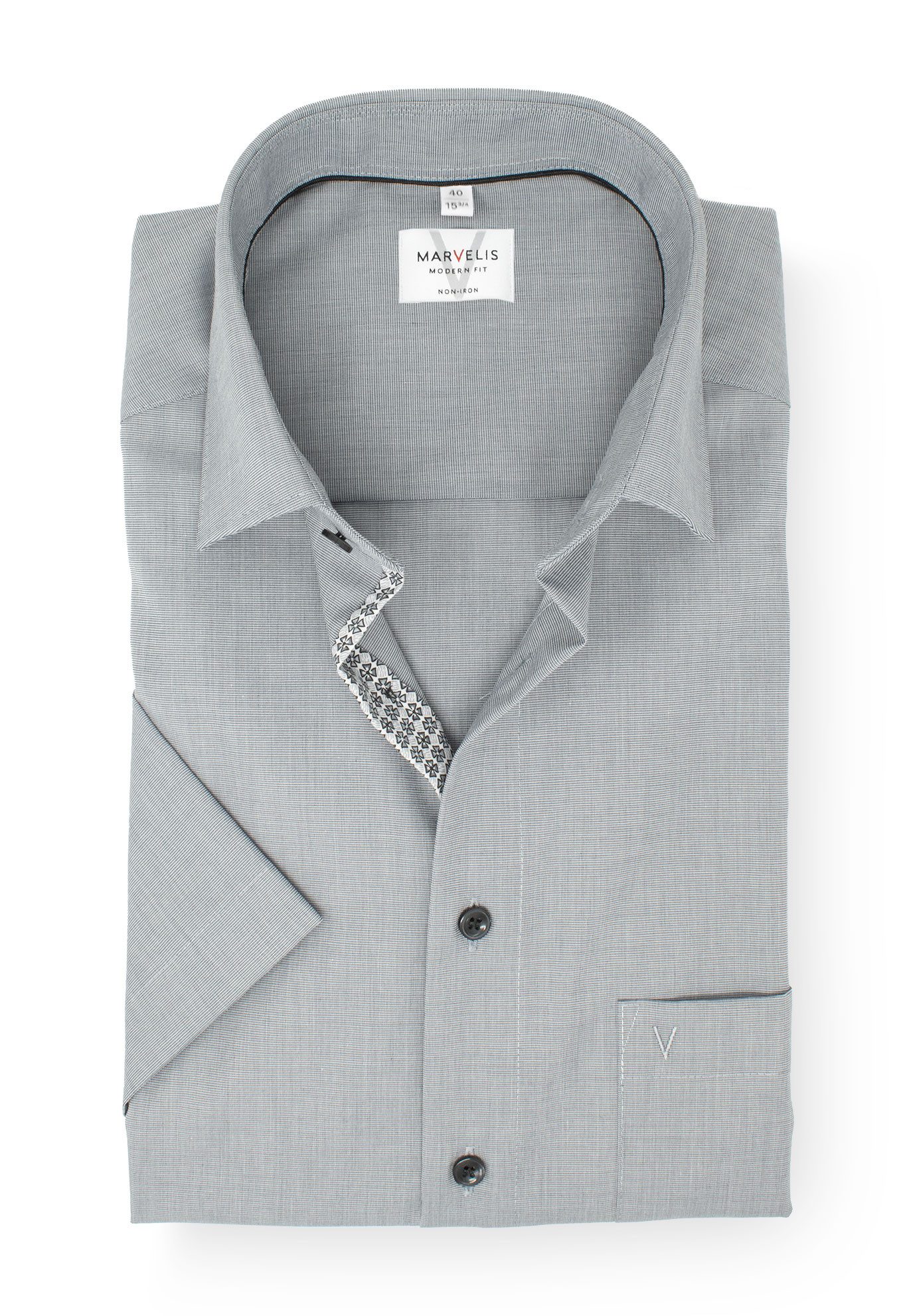 MARVELIS Kurzarmhemd Modern Fit normale, leicht günstig online kaufen