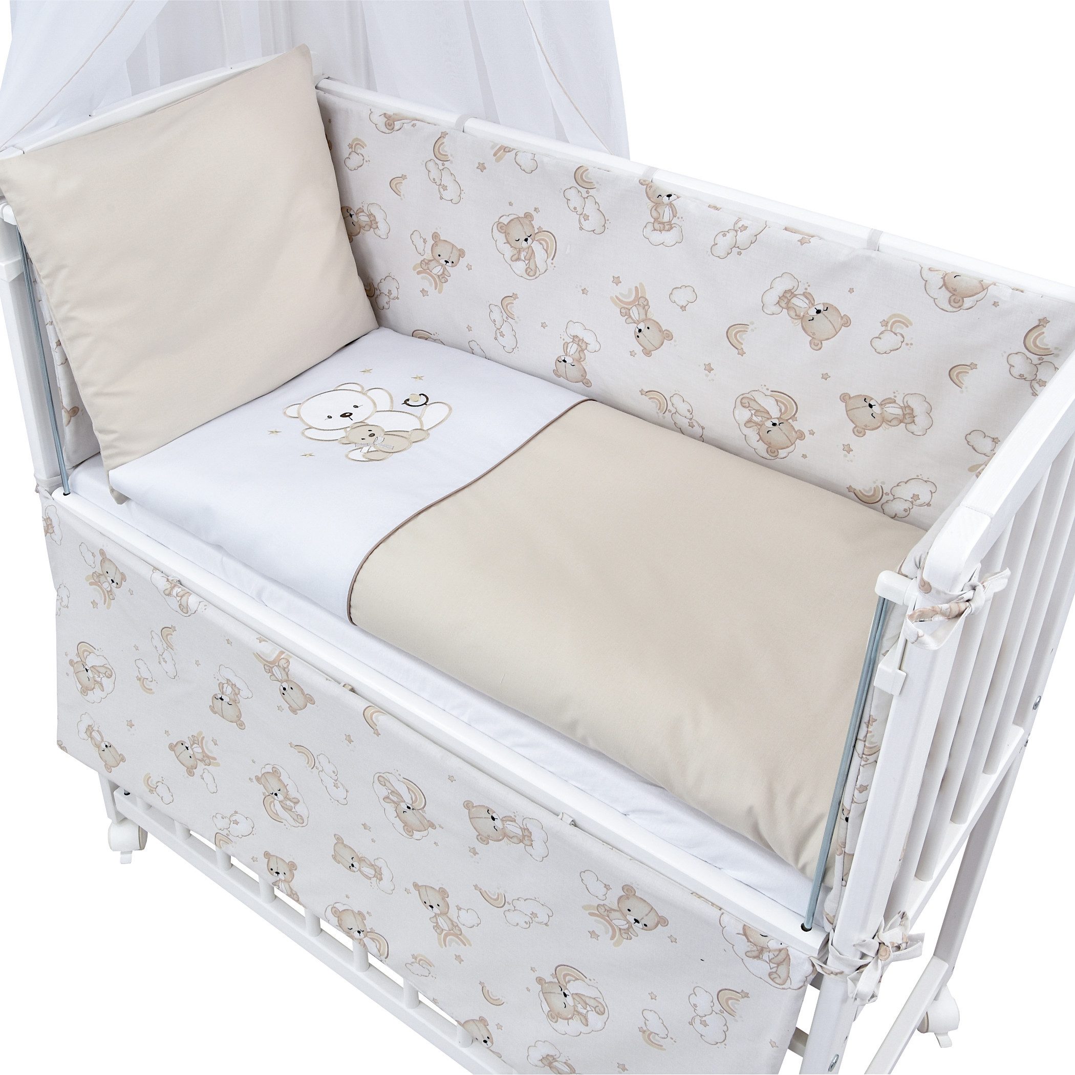 Baby-Delux Beistellbett Babybett Shiny Teddy, Stillbett 90x40 weiß höhenver günstig online kaufen
