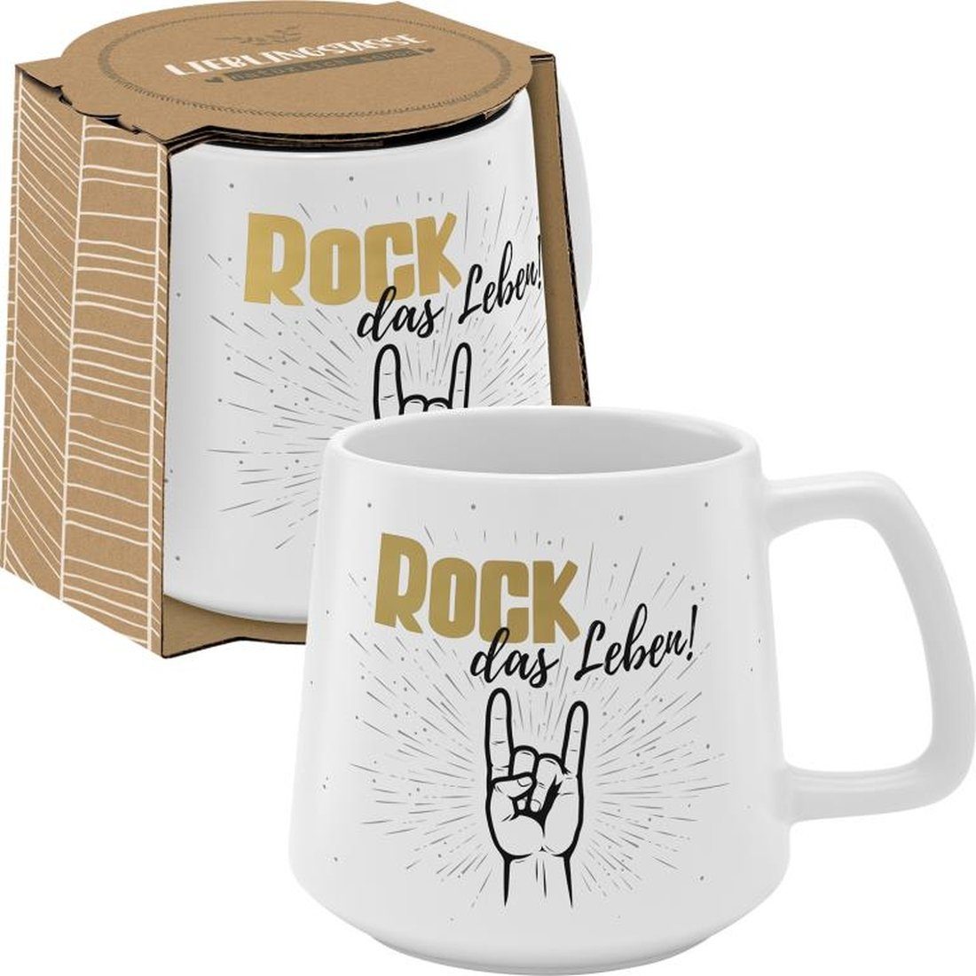 Sheepworld Tasse Tasse Kaffeetasse Teetasse 43cl Sheepworld GRUSS & CO Konisch Rock, Material: Steinzeug