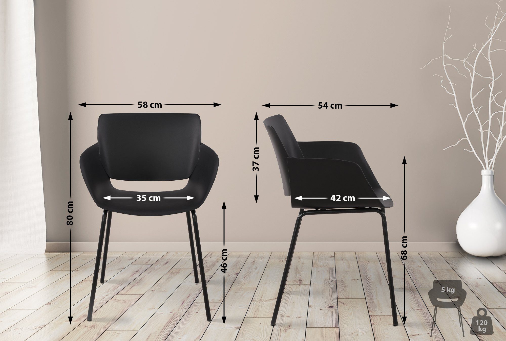 CLP Esszimmerstuhl Alpena (2er Set, 2 St), wetterfest und UV-beständig günstig online kaufen