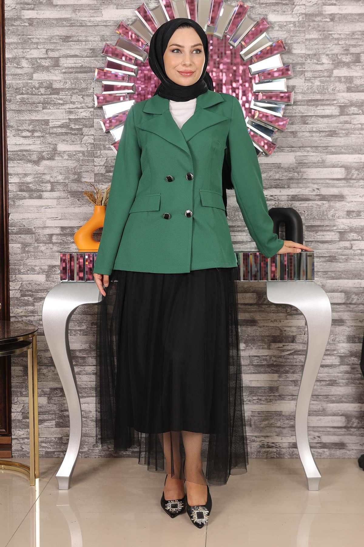 Tunikakleid Jacke und Tüllrock Set