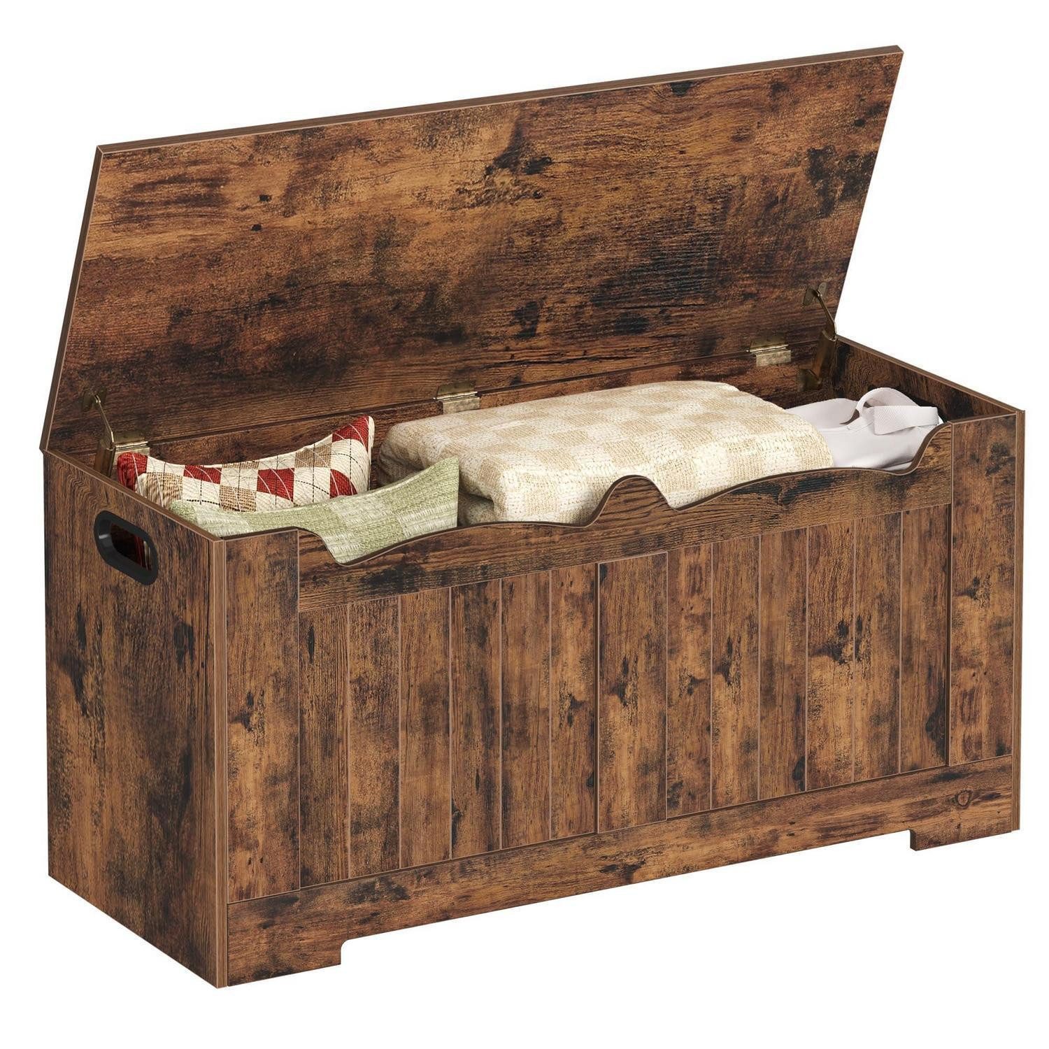 LuxusKollektion Truhenbank Truhenbank Stauraum 100x40x48cm Vintage Braun (1-St)