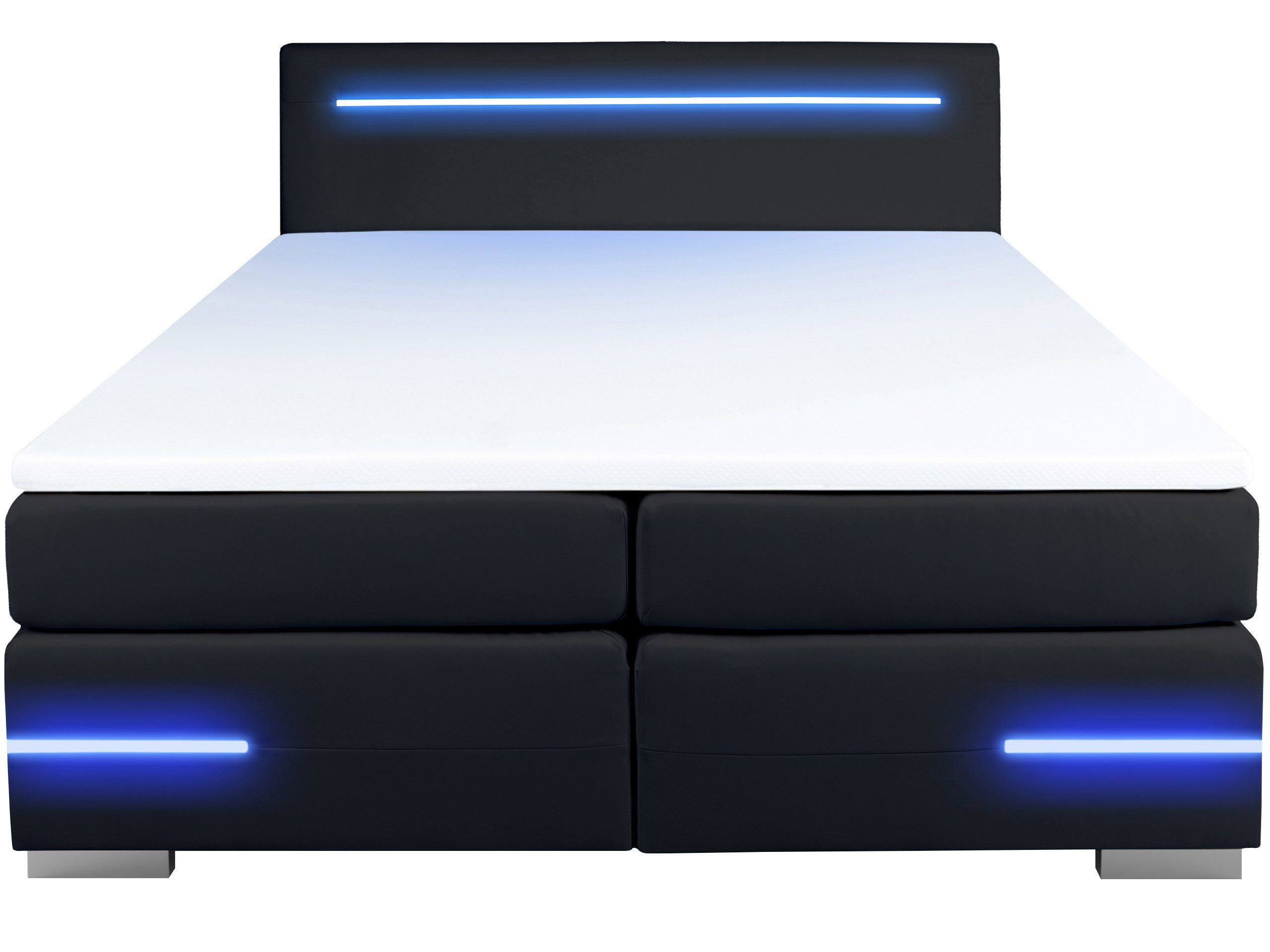 wonello Boxbett Lennox, mit Matratzen, Topper, LED-Beleuchtung und 2x USB-Anschluss