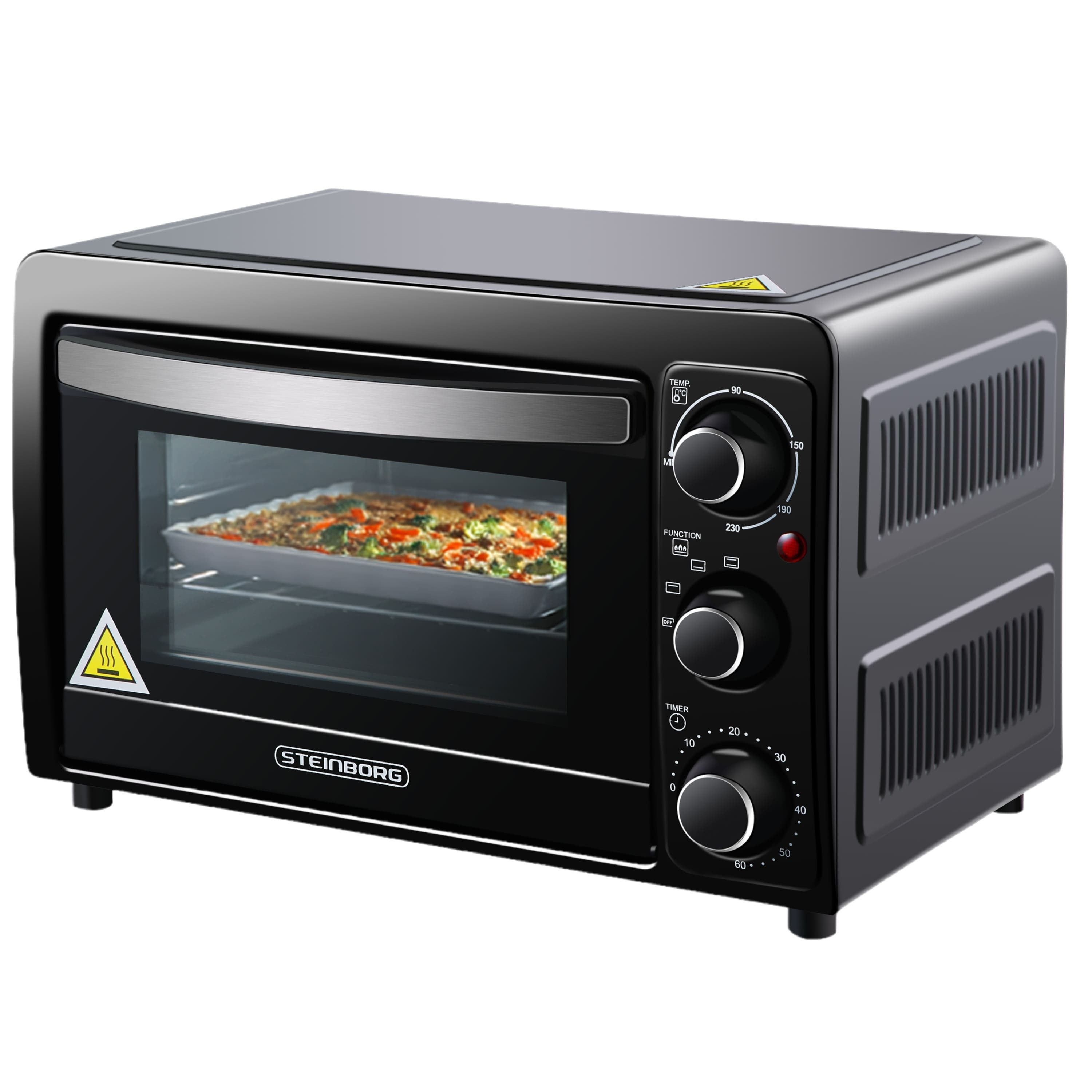 STEINBORG Minibackofen SB-3015, 15 Liter, mit Krümelblech, 1300 Watt