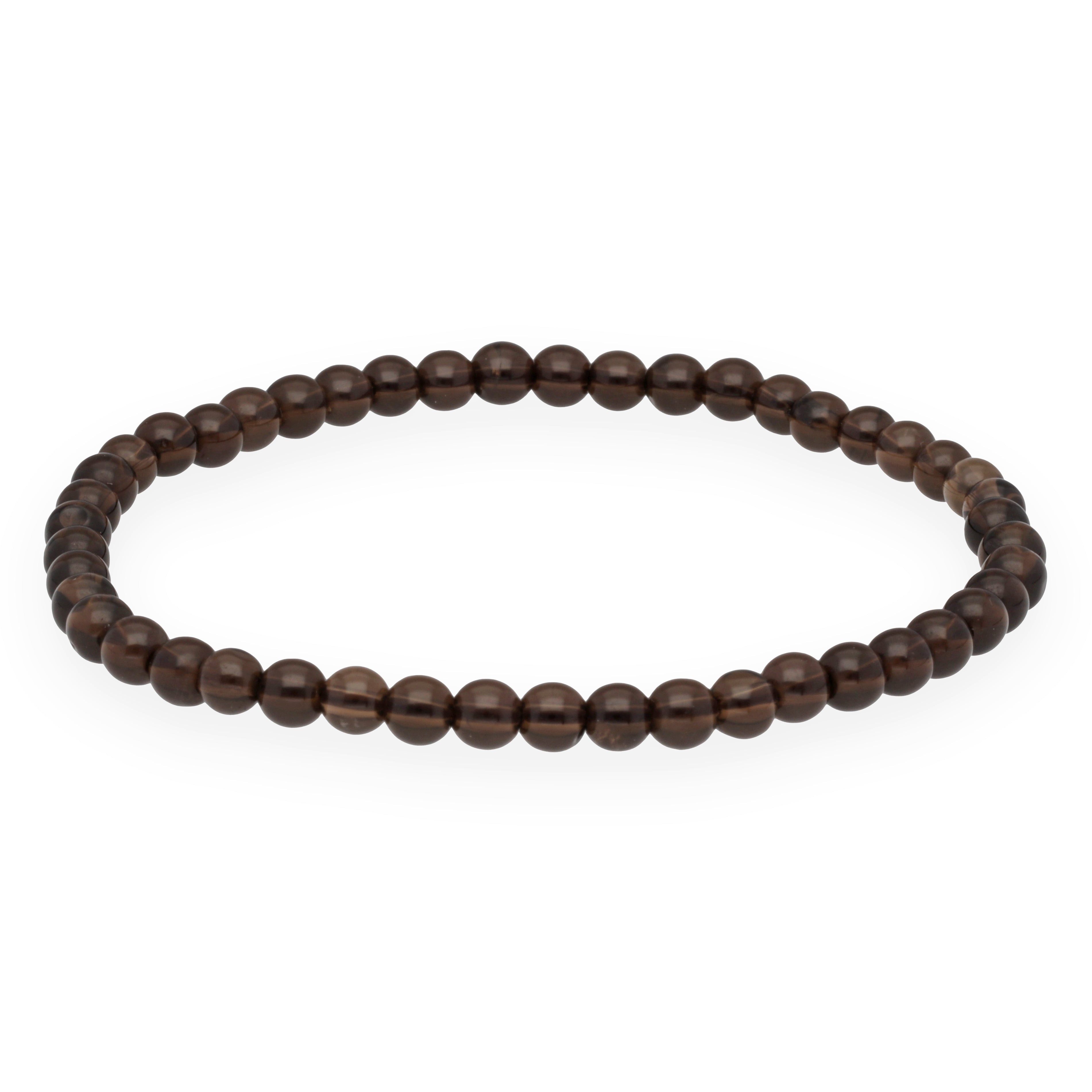 Lebensquelle Plus Armband Rauchquarz Mini-Kugelarmband, 4 mm