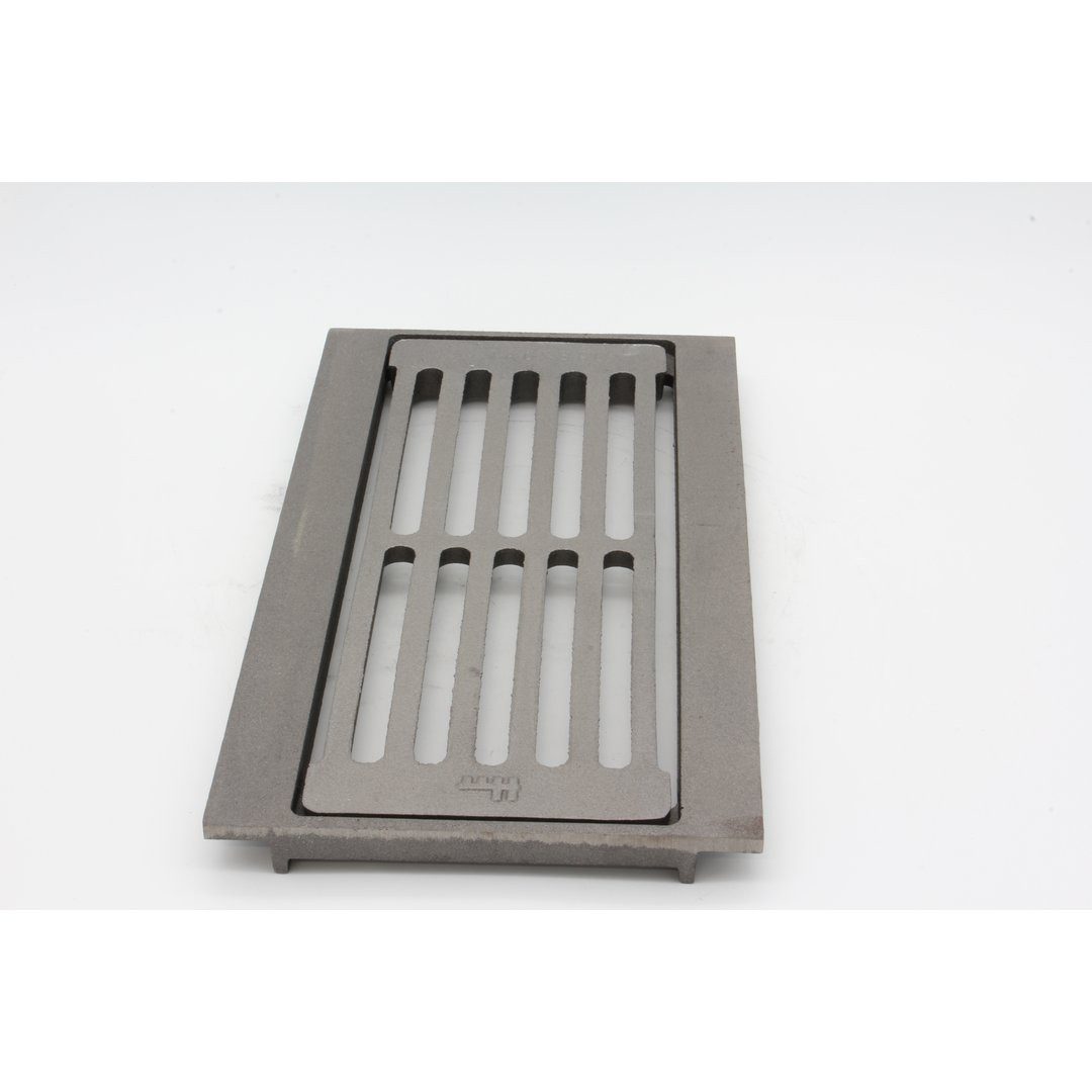Feuercampus Ofenrost Gussrost 210 x 410 mm mit Einbaurahmen, 21x1,7 cm