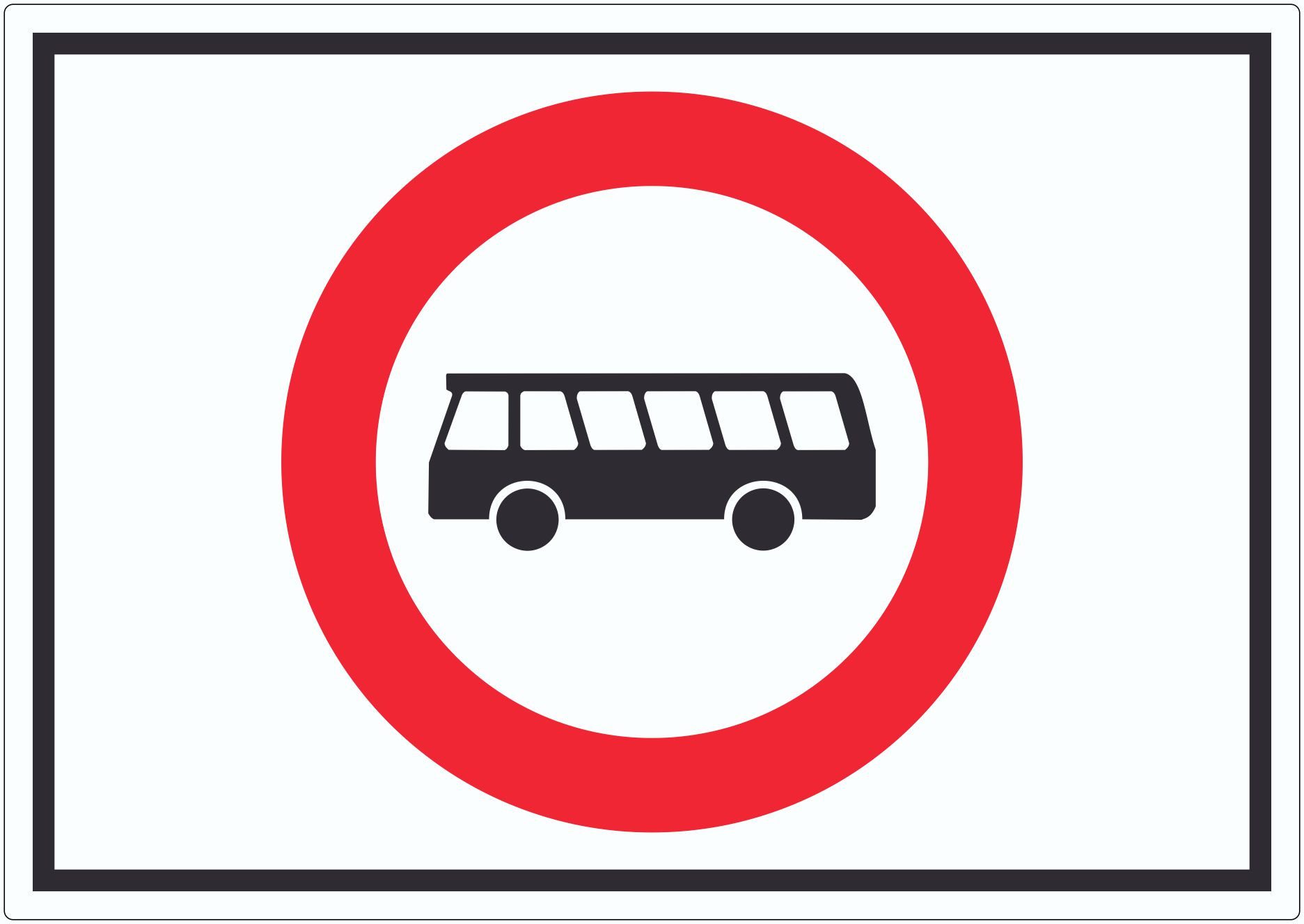 HB-Druck Aufkleber Durchfahrt verboten Bus Symbol Aufkleber, wetterfest, UV-beständig, kratzfest