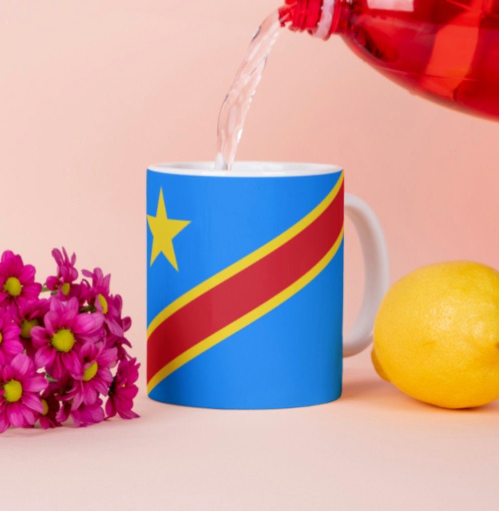 Tinisu Tasse Kongo Tasse Flagge Pot DRK Kaffeetasse National Becher Kaffee Cup Büro