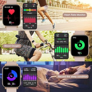 IBETTER Smartwatch, Fitness Tracker Uhr, Damen Herren Smartwatch (Fitnessuhr mit Telefonfunktion 1,69" HD Voll Touchscreen Zoll, Smartwatch Fitness Tracker Uhr, Uhren Watch für Android IOS, Fitnessuhr Tracker mit Pulsmesser Schrittzähler Schlafmonitor Aktivitätstracker cm)