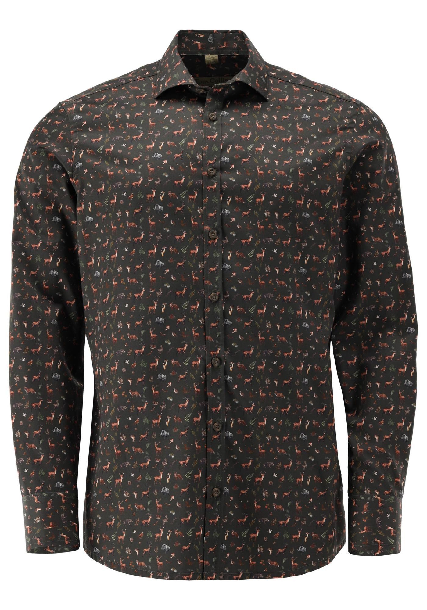 Tom Collins Trachtenhemd Goltan Slim Fit, Stehkragen, 1/1-Arm, Riegel und Knopf an Stehkragen