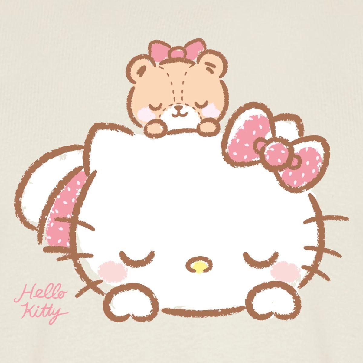 Spreadshirt T-Shirt Hello Kitty Mit Teddy Auf Dem Rücken Männer Premium T-Shirt (1-tlg)