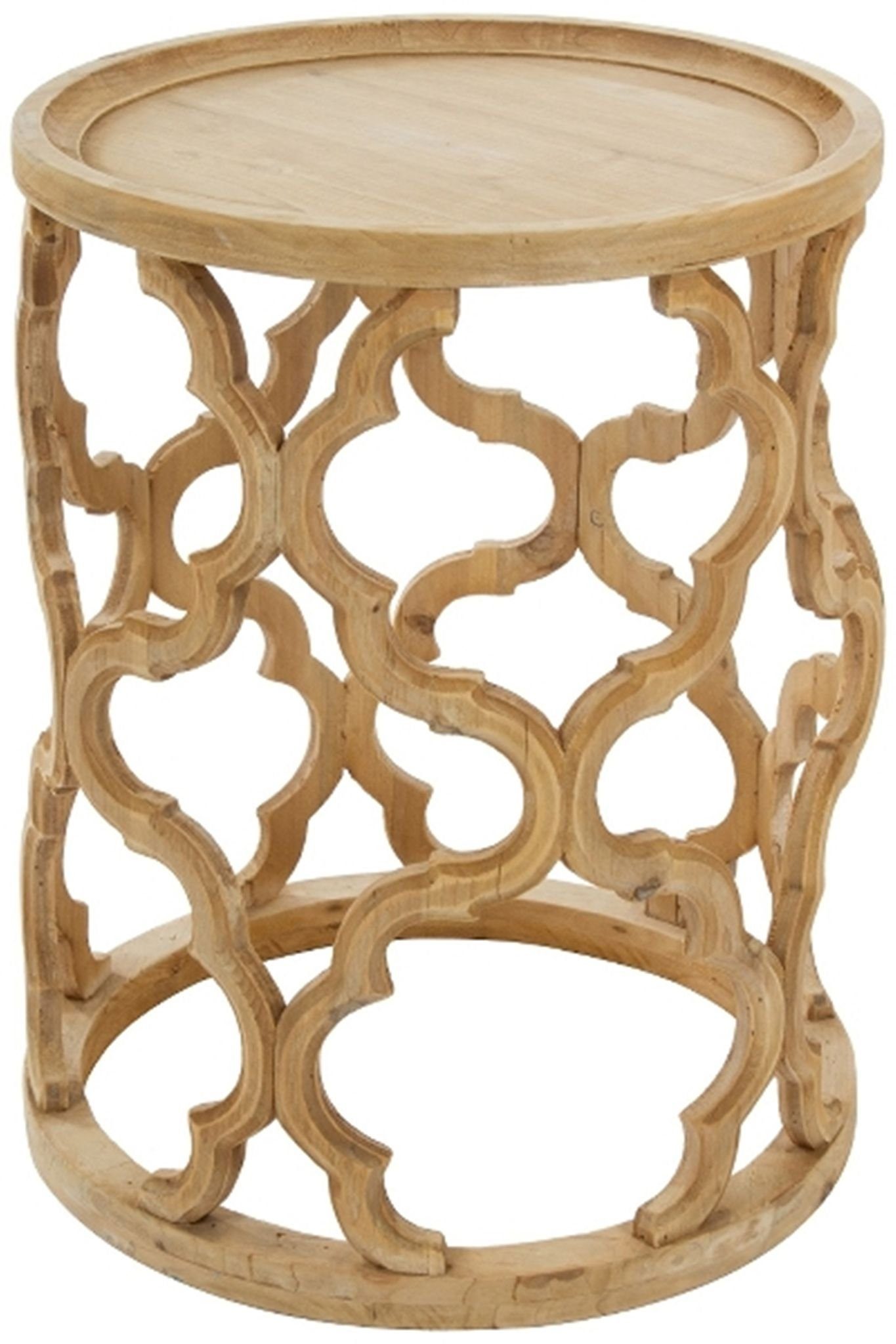 holz Rund braun (FALSCH), Beistelltisch: aus elbmöbel Couchtisch 40x54x40 natur Holz Ornamente cm Couchtisch in