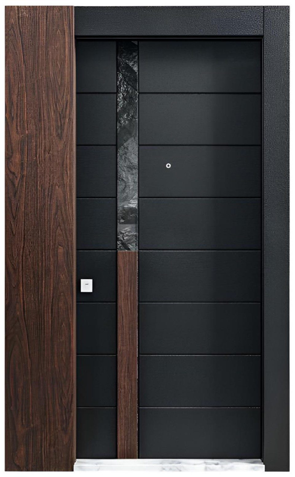 Xlmoebel Haustür Komplette Schwarze Eingangstür Metalltüren für Wohnungen und Hotels, Made in Europa