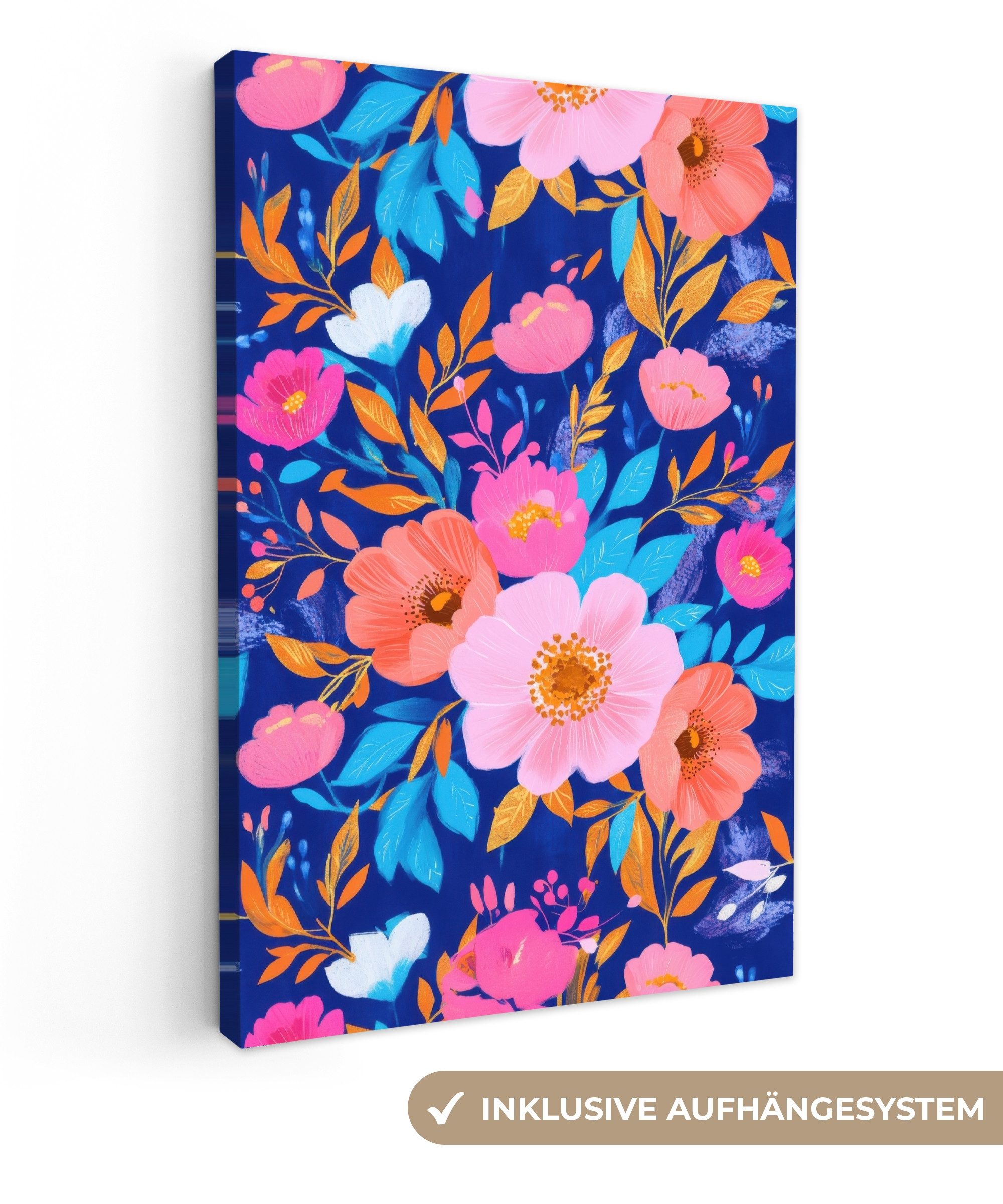 Blumen - Blau - Rosa