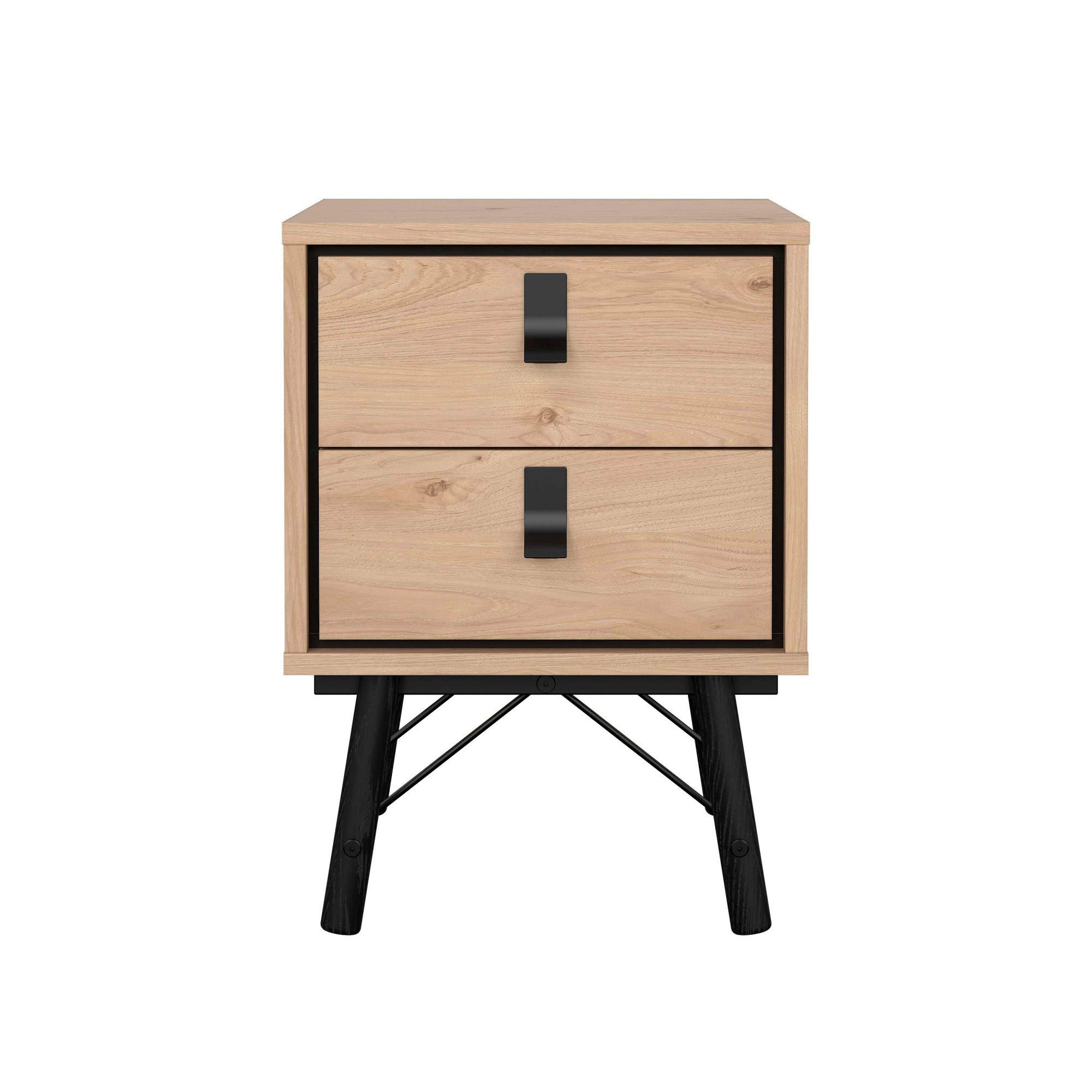 andas Nachttisch RY, mit 2 Schubladen, Vollholzbeine, Höhe 60 cm