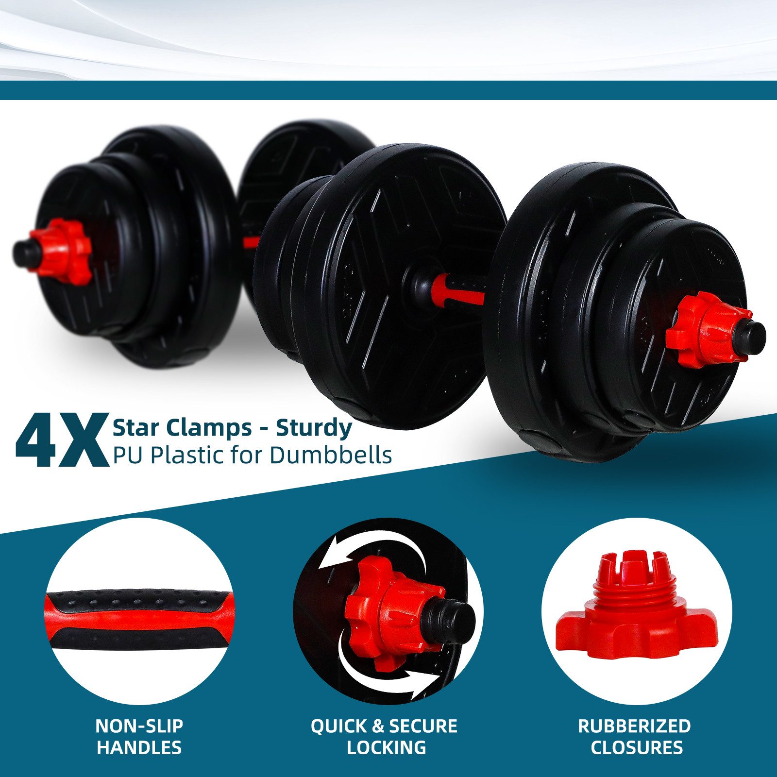 CCLIFE Hantel-Set Hantel Kurzhantel set Dumbbell verstellbar 20/25/30/40kg – Bild 4 von 5