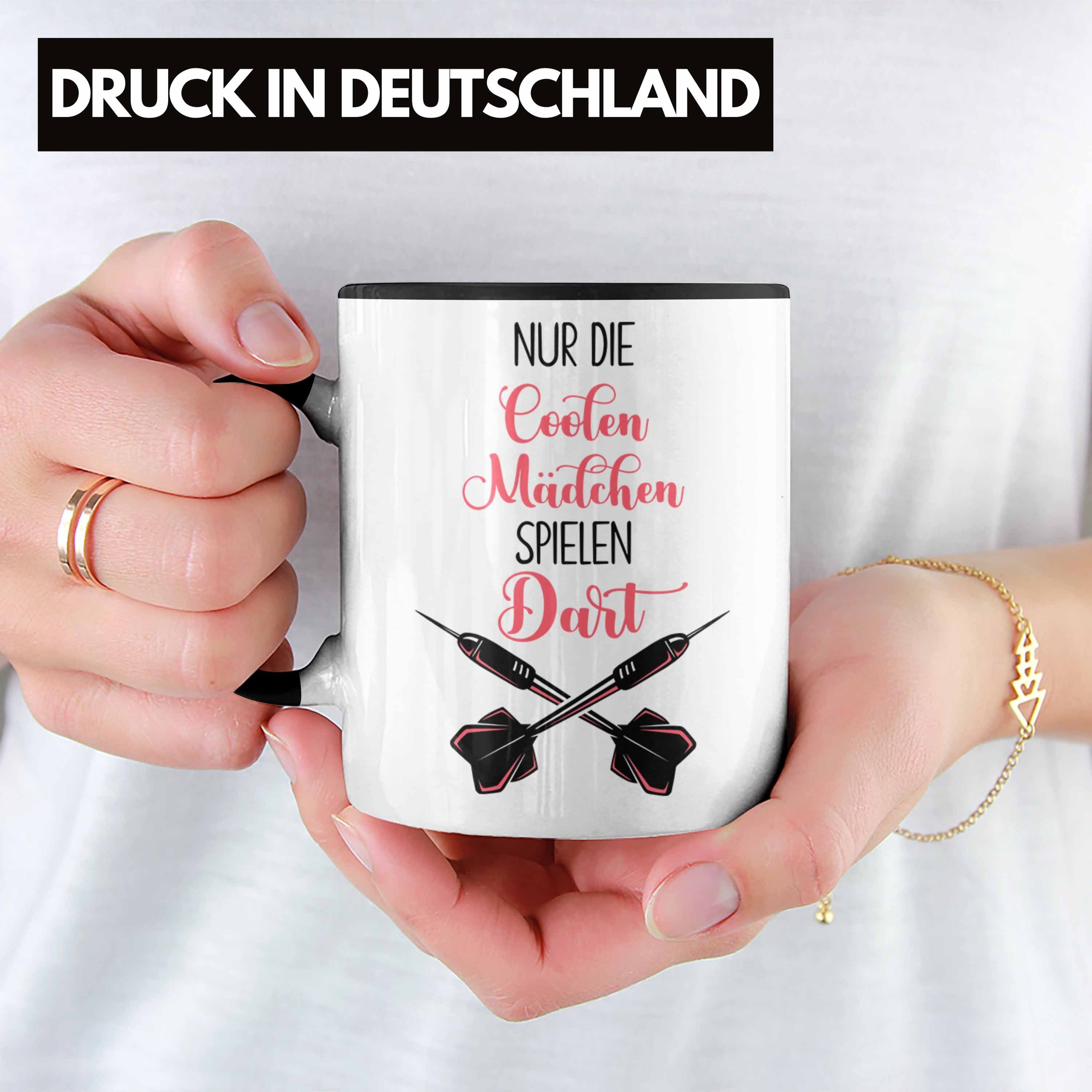 Tasse Geschenk Frauen Trendation Die Coolen Mädchen Nur Dart Schwarz Darts-Spiel Tasse Spielen