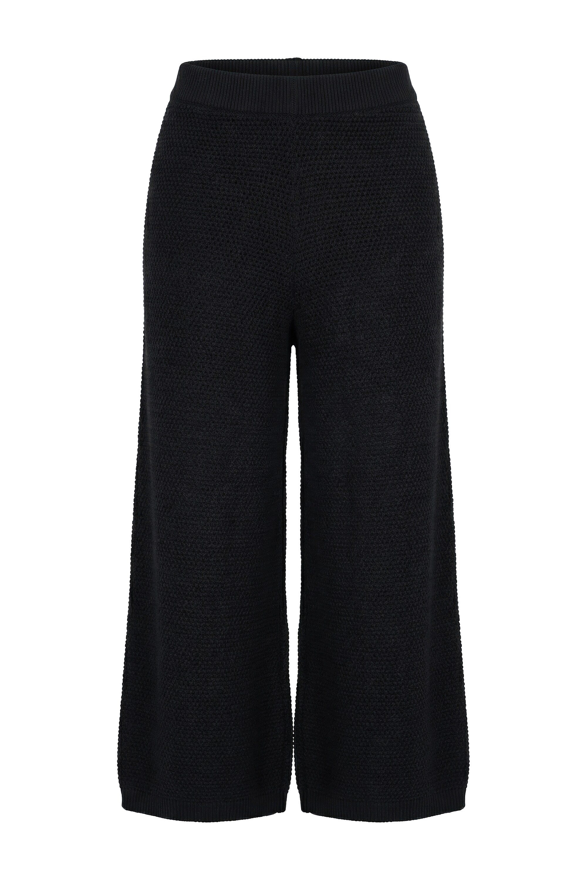 Schlupfhose Hose wide Straight Legs Strick mit Struktur