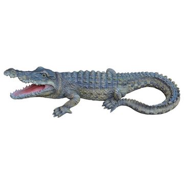 Fachhandel Plus Tierfigur Dekofigur Krokodil Ansgar lebensechte Tierfigur Alligator Reptil, handbemalt, lebensecht, wetterbeständig