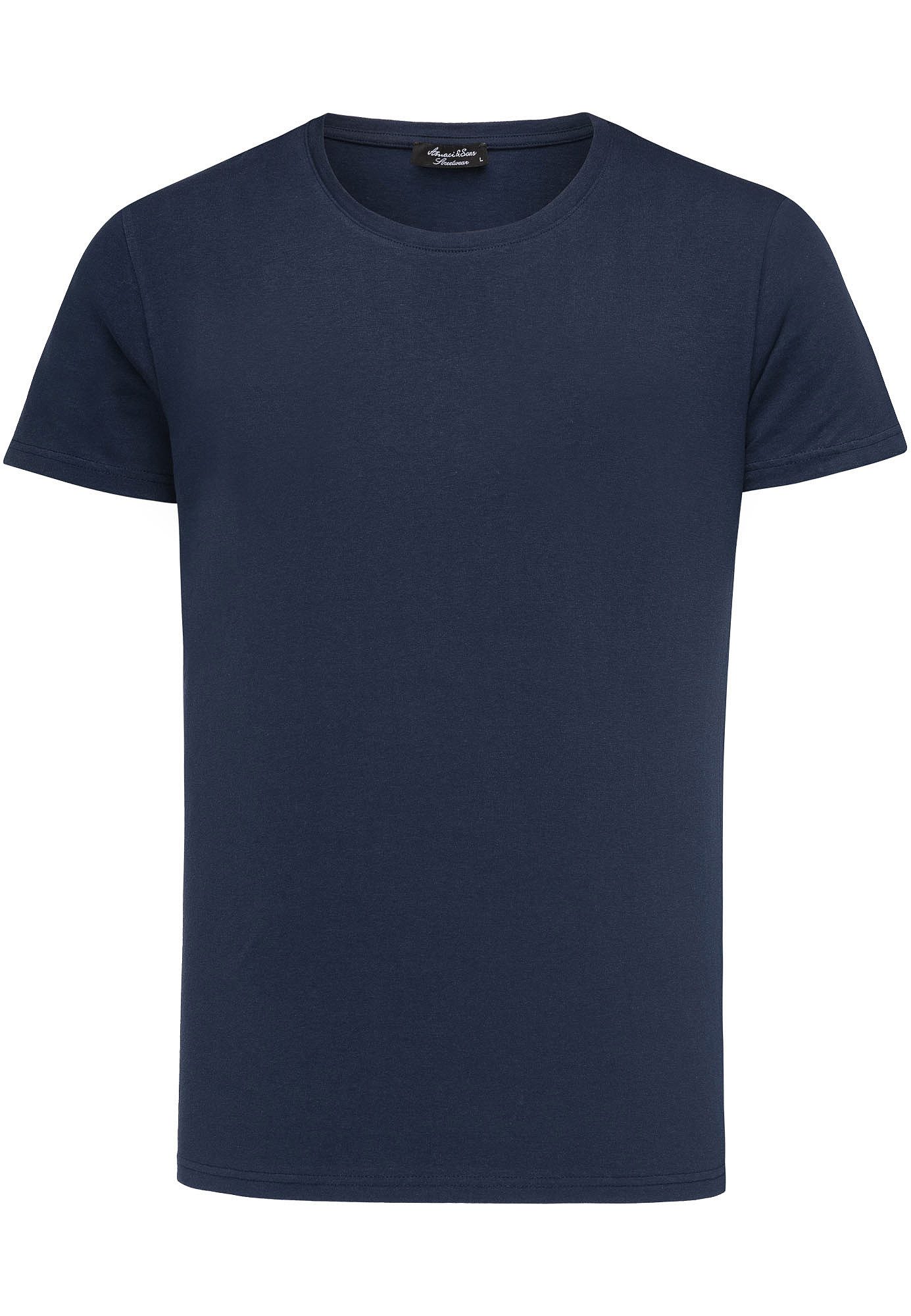 T-Shirt LANCASTER Basic T-Shirt mit Rundhalsausschnitt