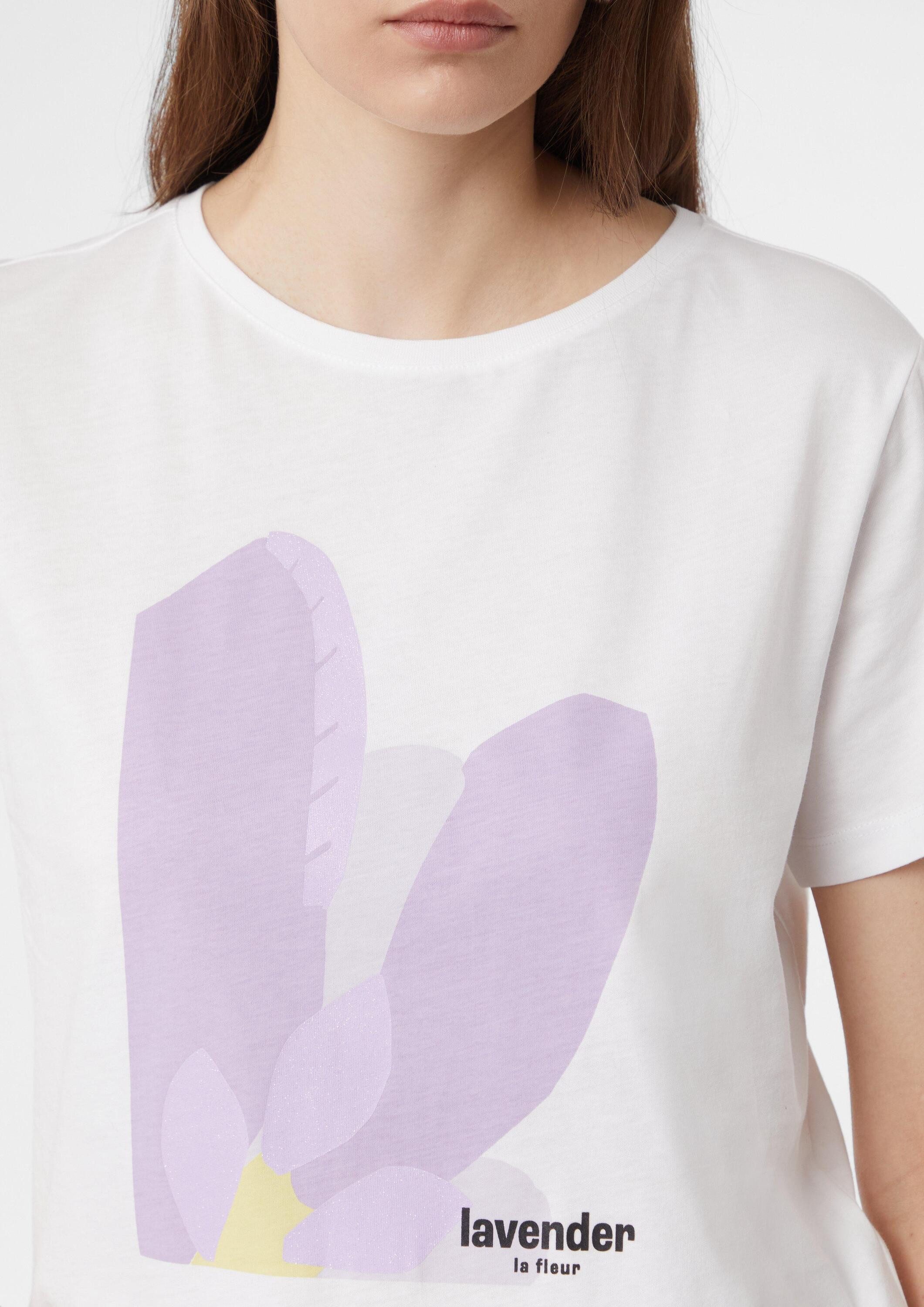 comma Kurzarmshirt T-Shirt Baumwoll-T-Shirt mit Frontprint
