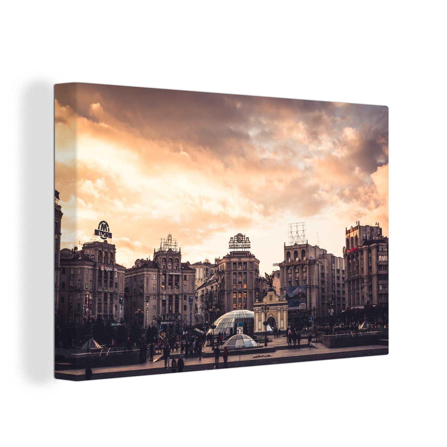 OneMillionCanvasses® Leinwandbild Kiew - Ukraine - Platz, (1 St), Wandbild Leinwandbilder, Aufhängefertig, Wanddeko, 30x20 cm