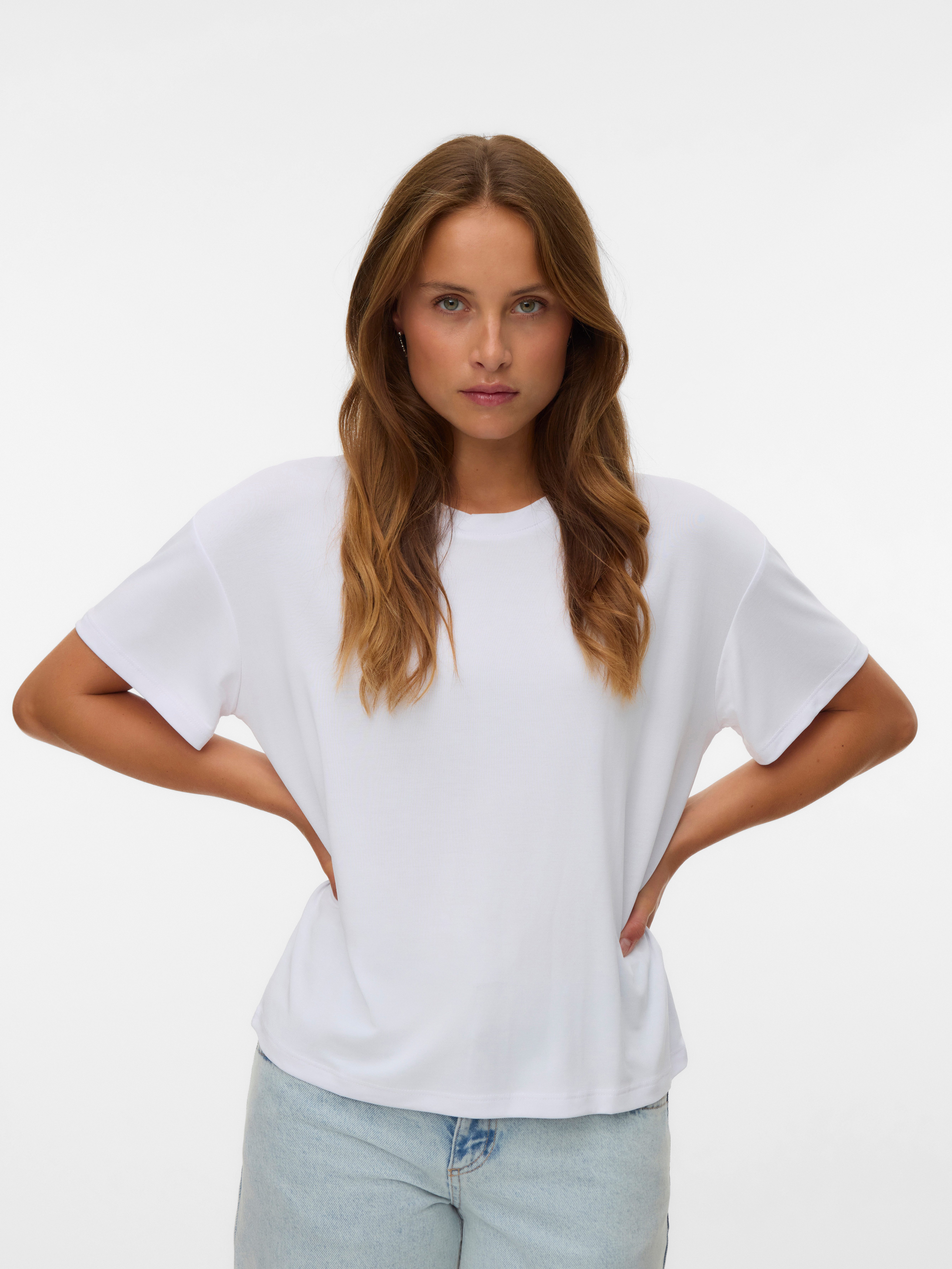 Vero Moda Kurzarmshirt VMFILLI 2/4 TEE JRS NOOS Materialmix, relaxed fit günstig online kaufen