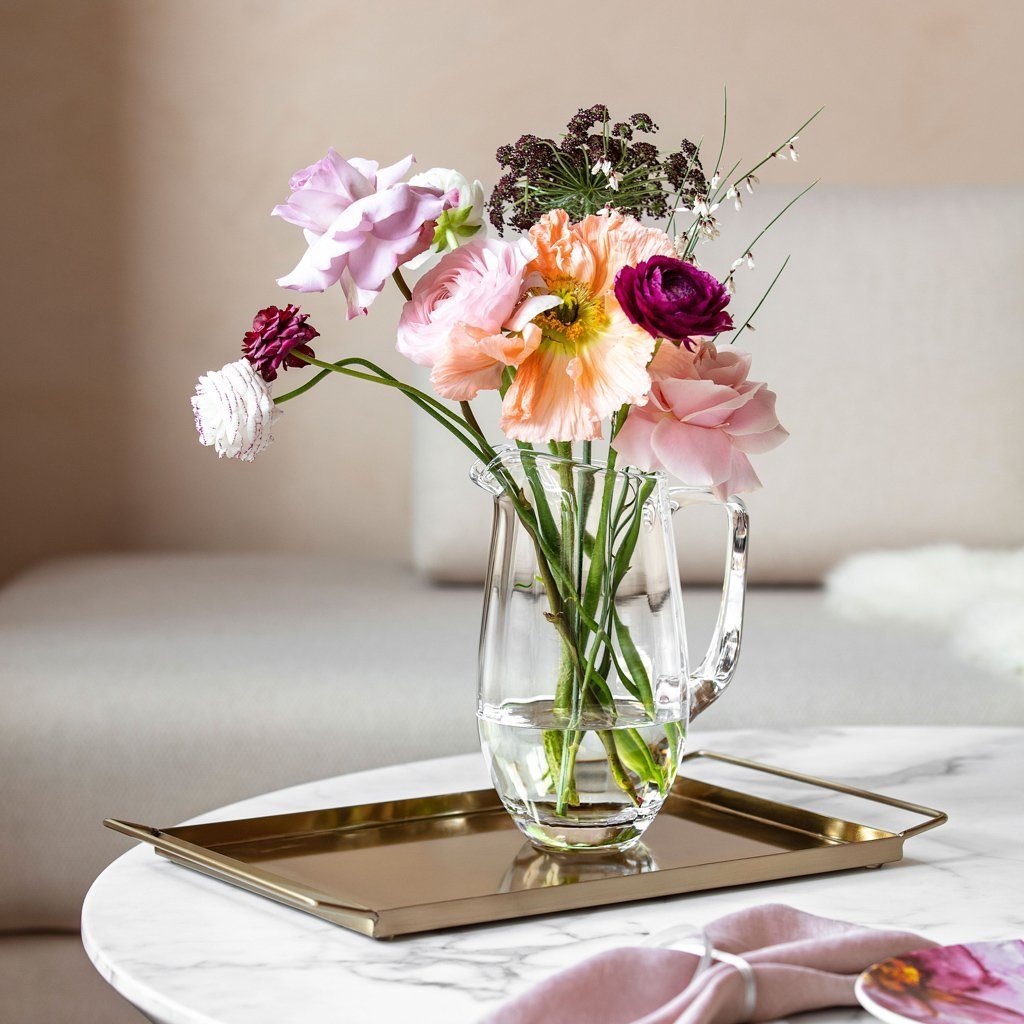 Villeroy & Boch Wasserkaraffe Rose Garden Krug, 1500 ml, (1-tlg), Kristallglas, 1 Stck, spülmaschinenfest