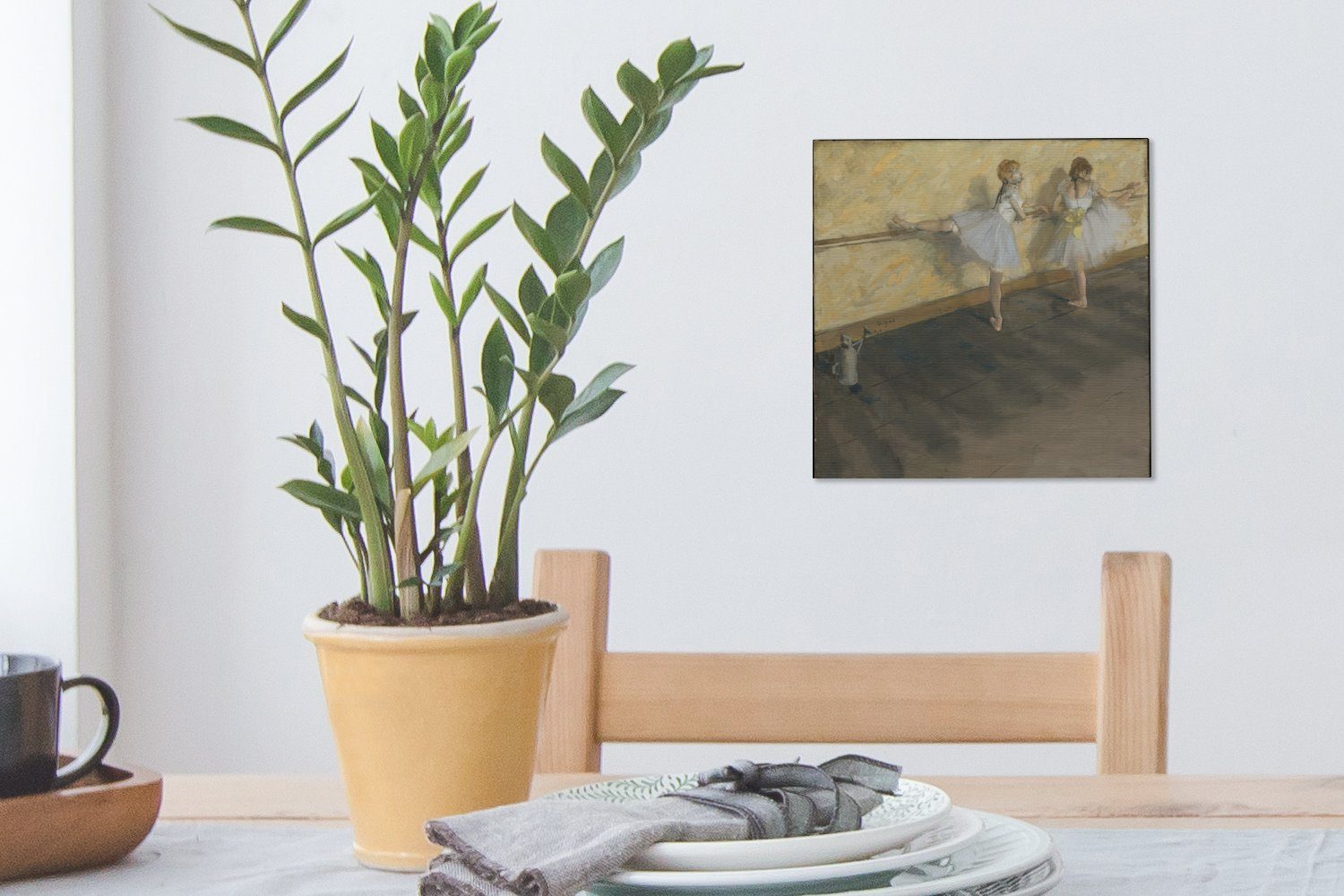 Schlafzimmer Tänzerinnen Barre OneMillionCanvasses® Edgar an Gemälde der - Bilder St), für (1 Degas, Leinwand Leinwandbild Wohnzimmer üben von