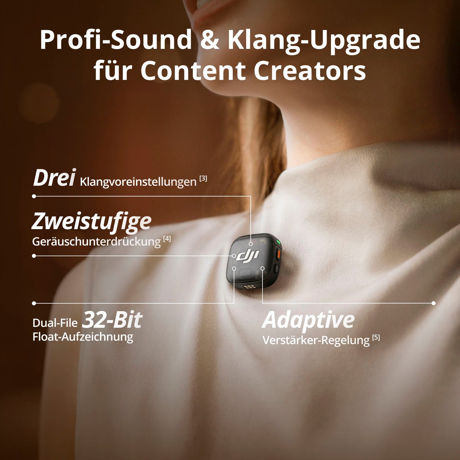 DJI Mikrofon Mic 3 (2 Sender + 1 Empfänger + Ladeschale) (Set) – Bild 3 von 5