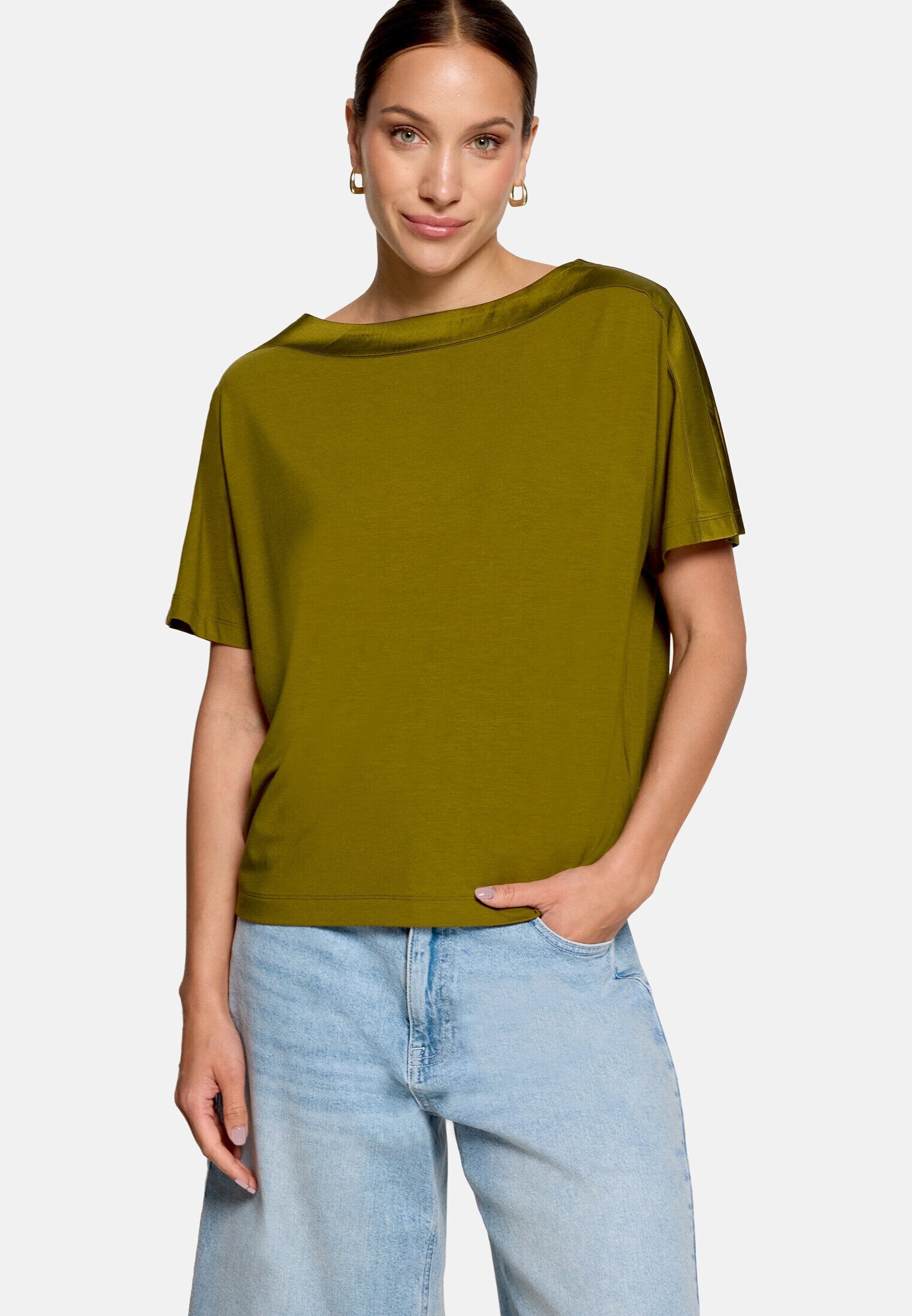 Zero T-Shirt Damen mit U-Boot-Ausschnitt (1-tlg) Material – Bild 2 von 5