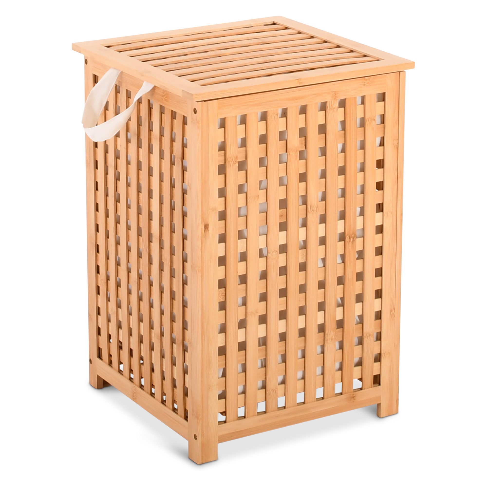 Raburg Wäschekorb Wäschesammler, Bambus, Liva (70 L), Wäschesack mit Griffen, für Bad oder Schlafzimmer
