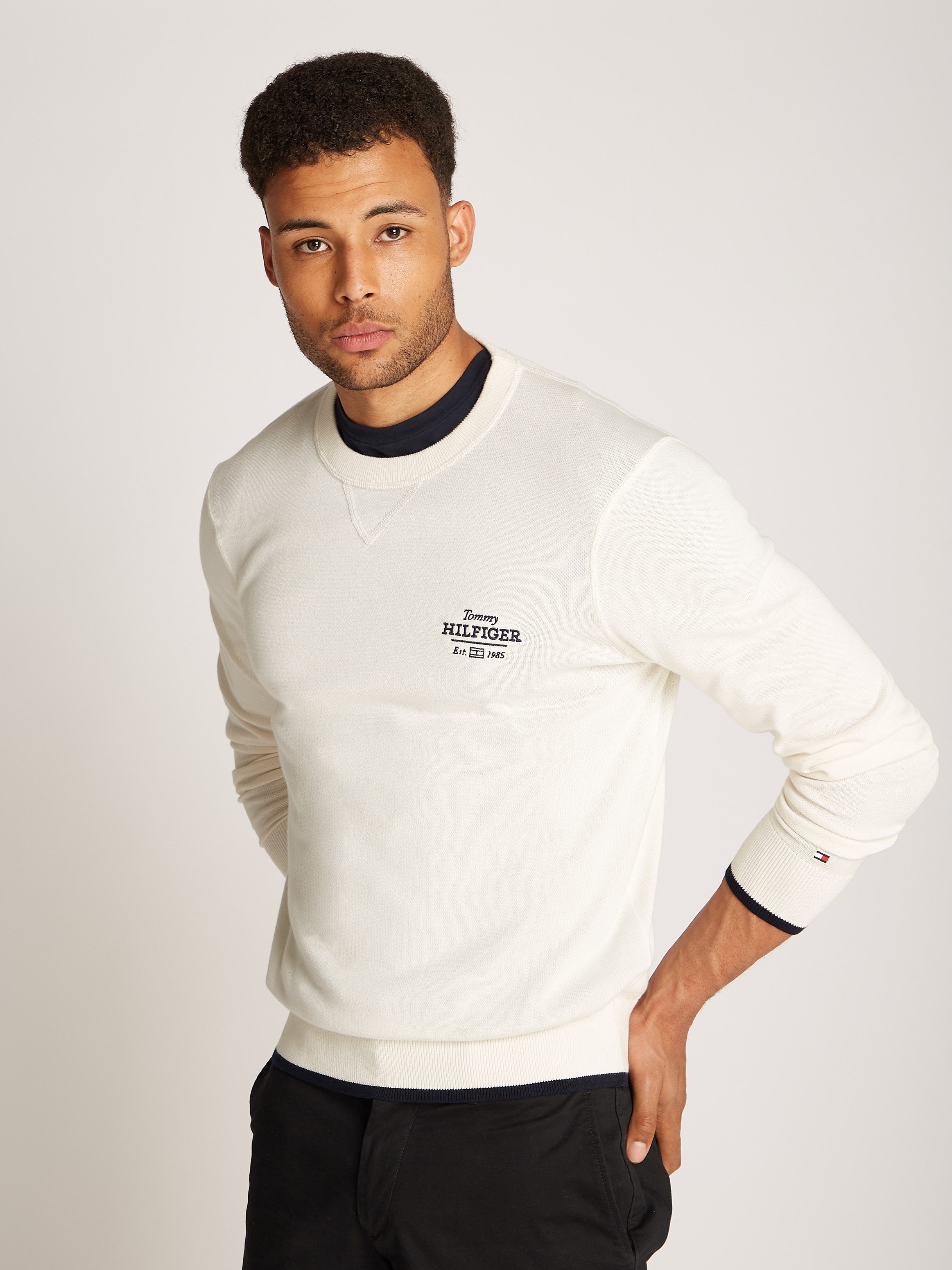 Tommy Hilfiger Rundhalspullover GRAPHIC COTTON CREW günstig online kaufen