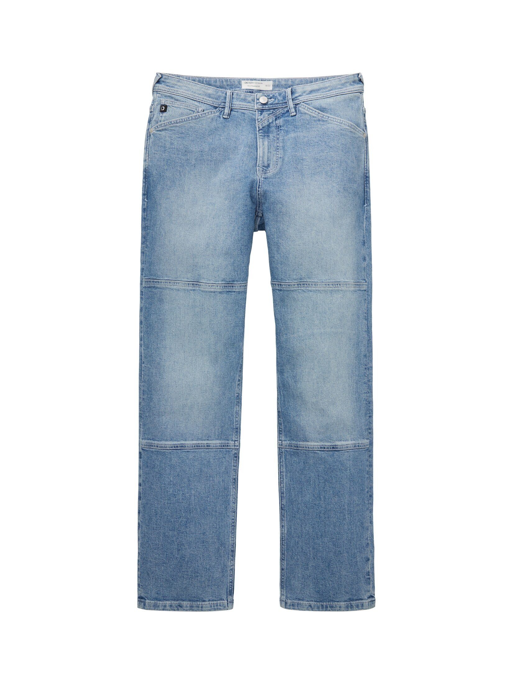 Blue Denim TOM Denim Used Stone Light Jeans 90s Straight-Jeans Straight TAILOR