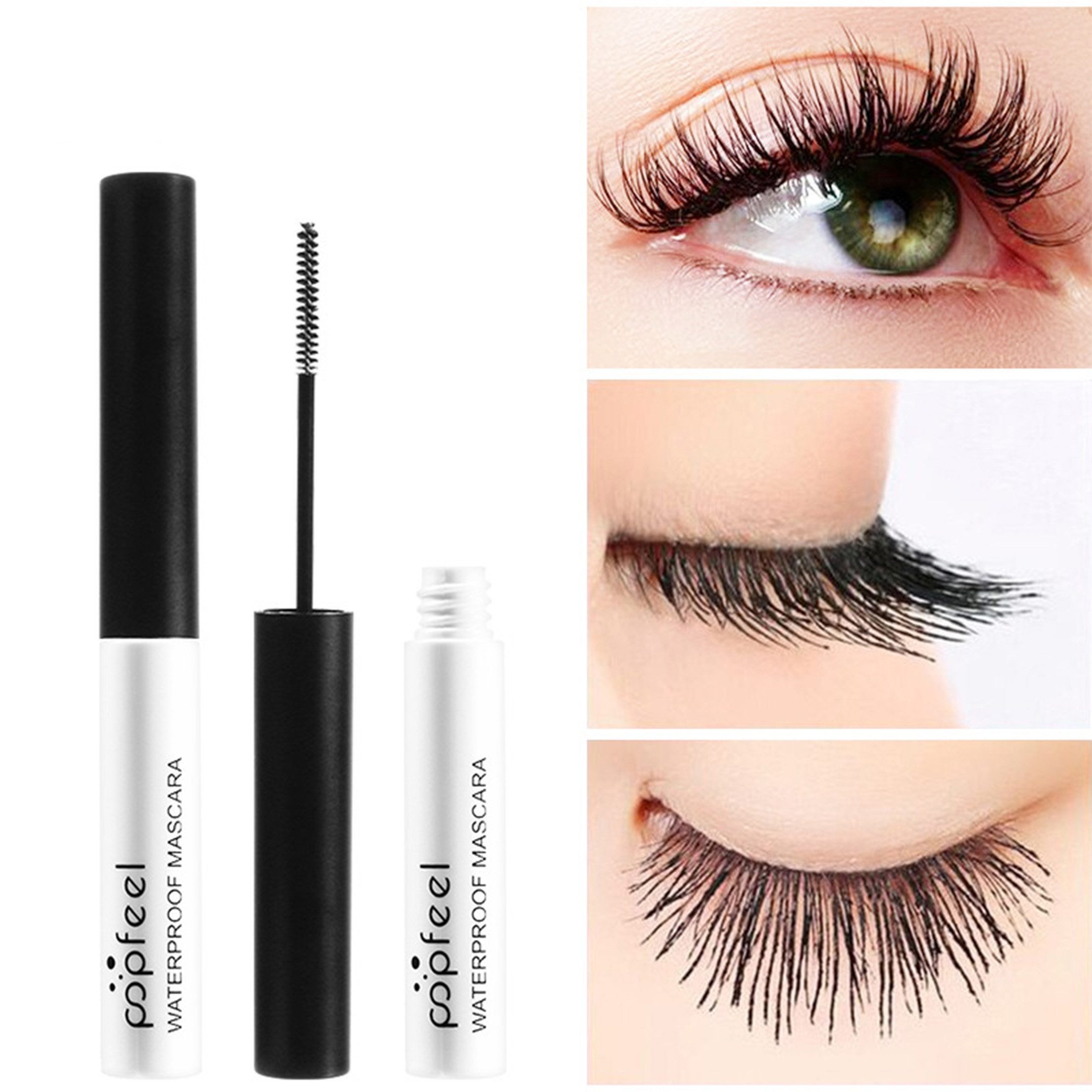 KINSI Mascara Ultrafeine Mascara für maximale Wimpernlänge & Volumen, 2-tlg., Smudge-Proof Formel mit Bürstchen für Anfänger