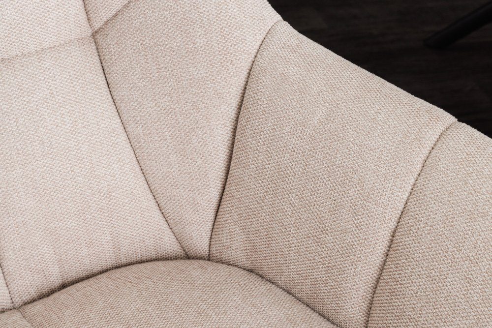 riess-ambiente Polsterstuhl PAPILLON champagner beige – Strukturstoff, mit Armlehne, Metall (Einzelartikel, 1 St), 180° drehbar & automatischer Rückführung – id – Bild 5 von 5