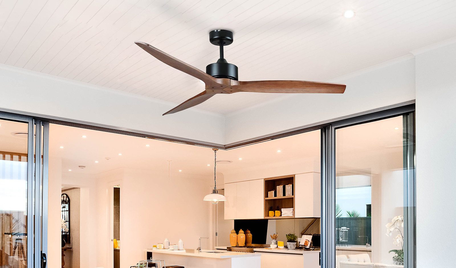 Sonnenkönig Deckenventilator Livorno, Leistung 70W, laufruhig, 1 / 2 / 4 h Timer, 4800 m³/h, Fernbedienung, 3 Stufen
