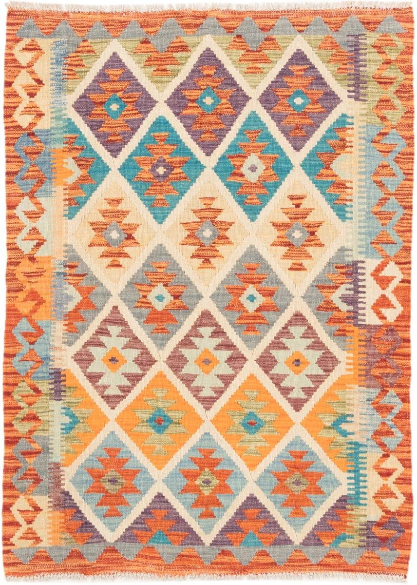Orientteppich Kelim Afghan Nain mm Höhe: Trading, 104x141 Orientteppich, Handgewebter rechteckig, 3