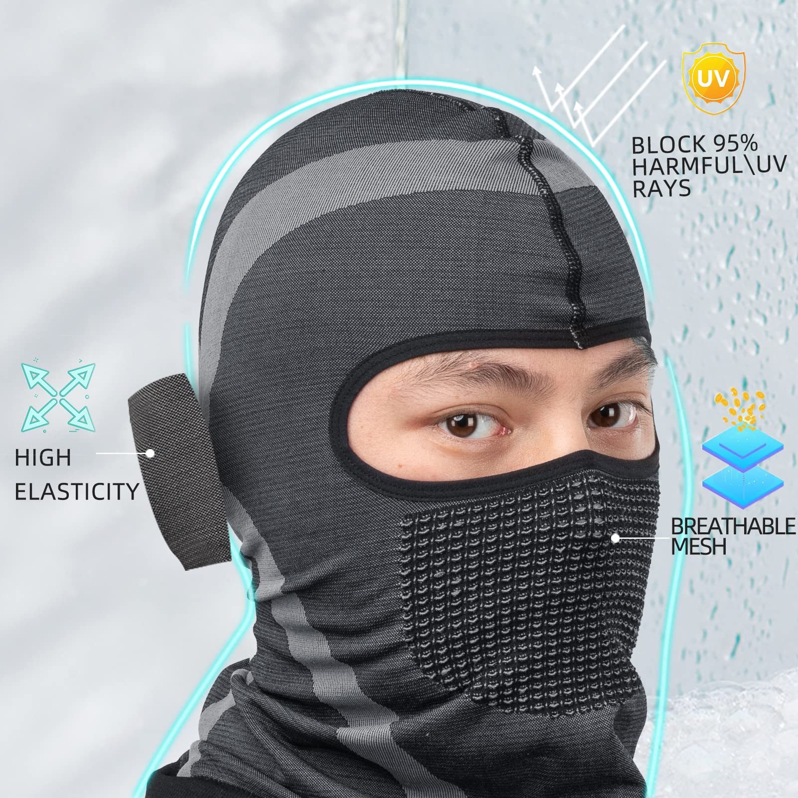 ROCKBROS Sturmhaube Motorrad Winter Balaclavas Unisex für Fahrrad Snowboard Ski Laufen Für mehrere Wintersports