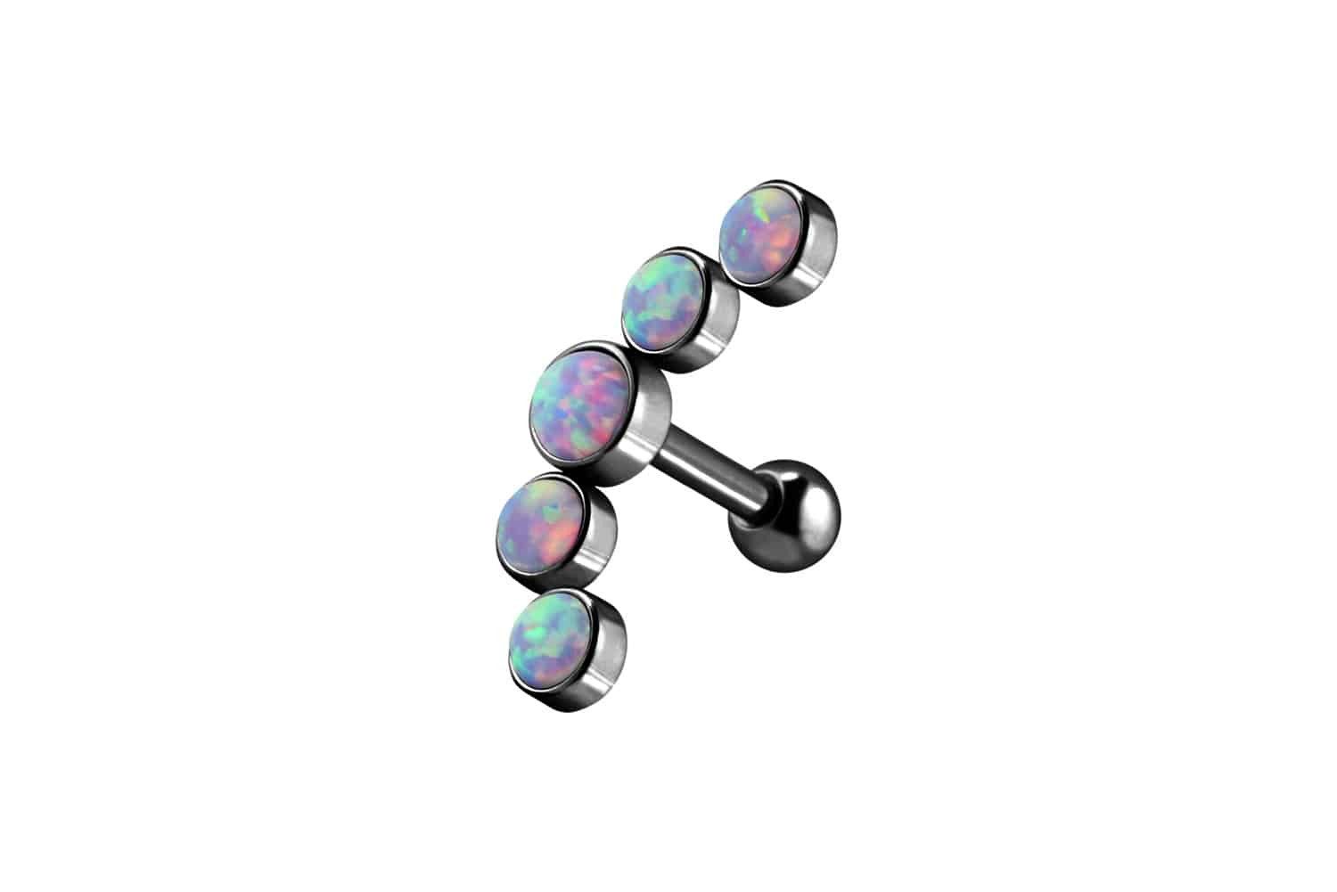 Piercing-Set Chirurgenstahl Ohrpiercing 5 SYNTHETISCHE OPALE