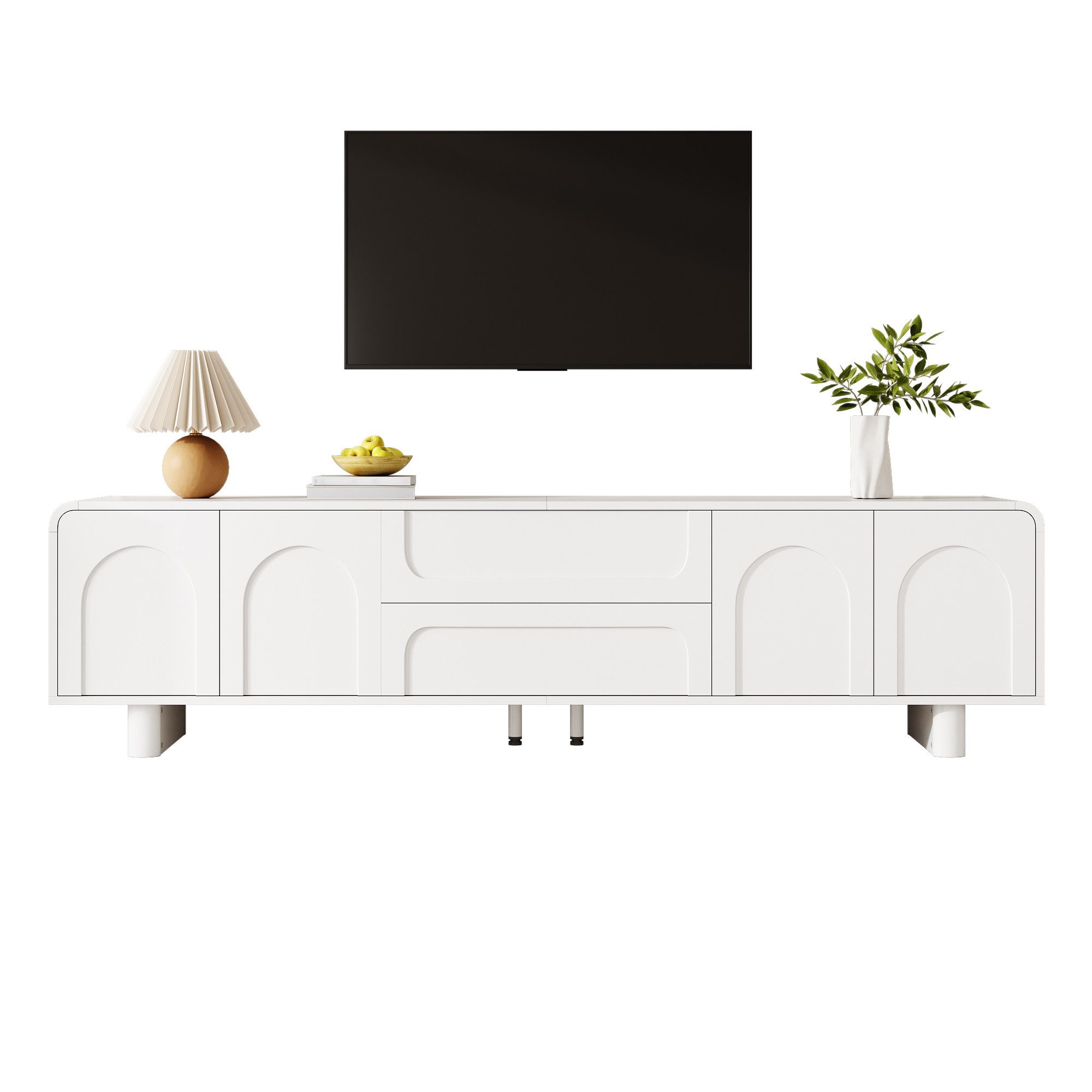 Fine Life Pro TV-Schrank Lowboard / TV‑Schrank / TV‑Lowboard mit Türen, Schubladen, Stauraum für Wohnzimmer