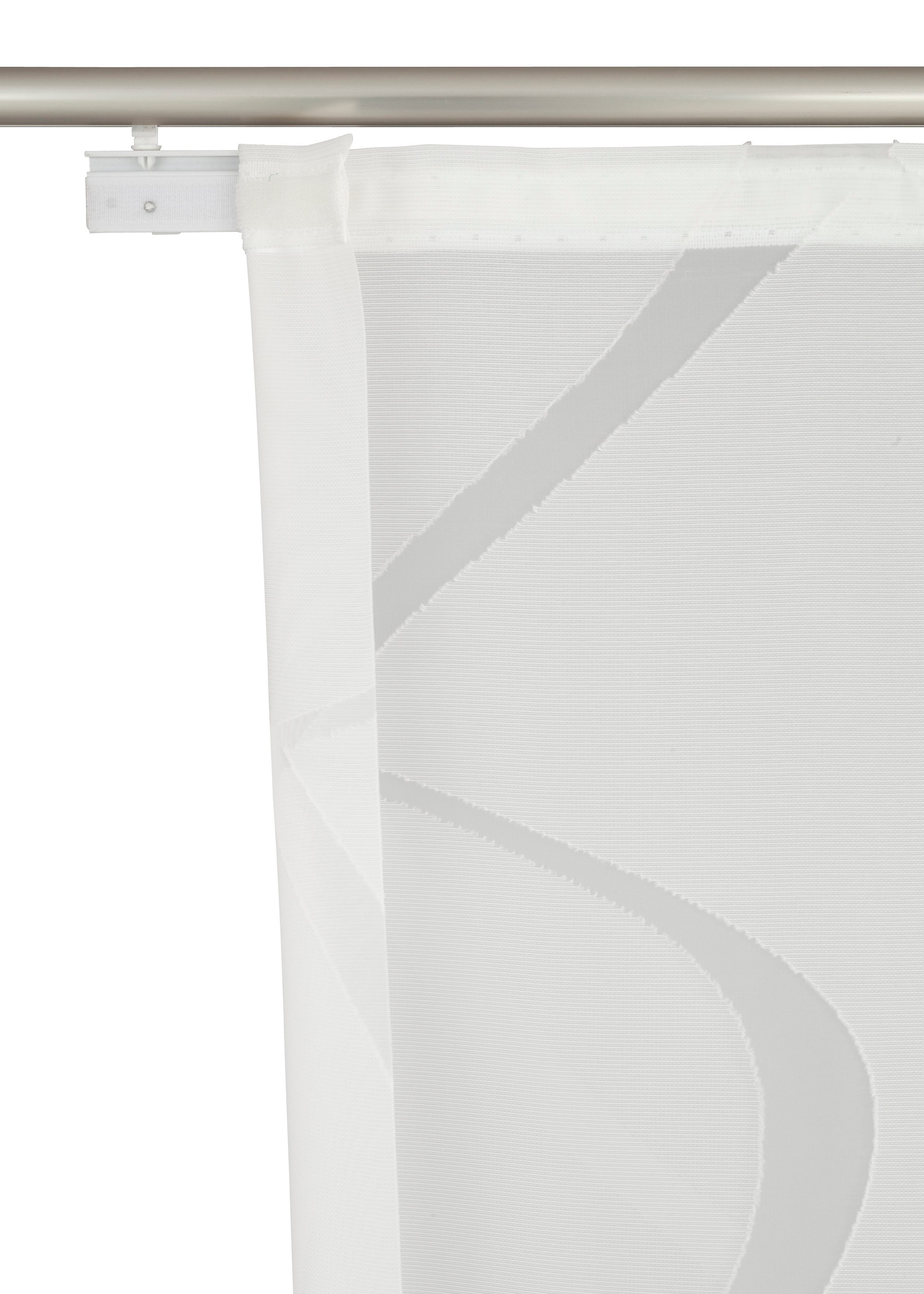Neutex for you! Schiebegardine Rumbek, 1 Stück, Klettband, halbtransparent (1 St), Klettband, halbtransparent, Scherli, inkl. Befestigungszubehör, Breite: 57 cm – Bild 3 von 5