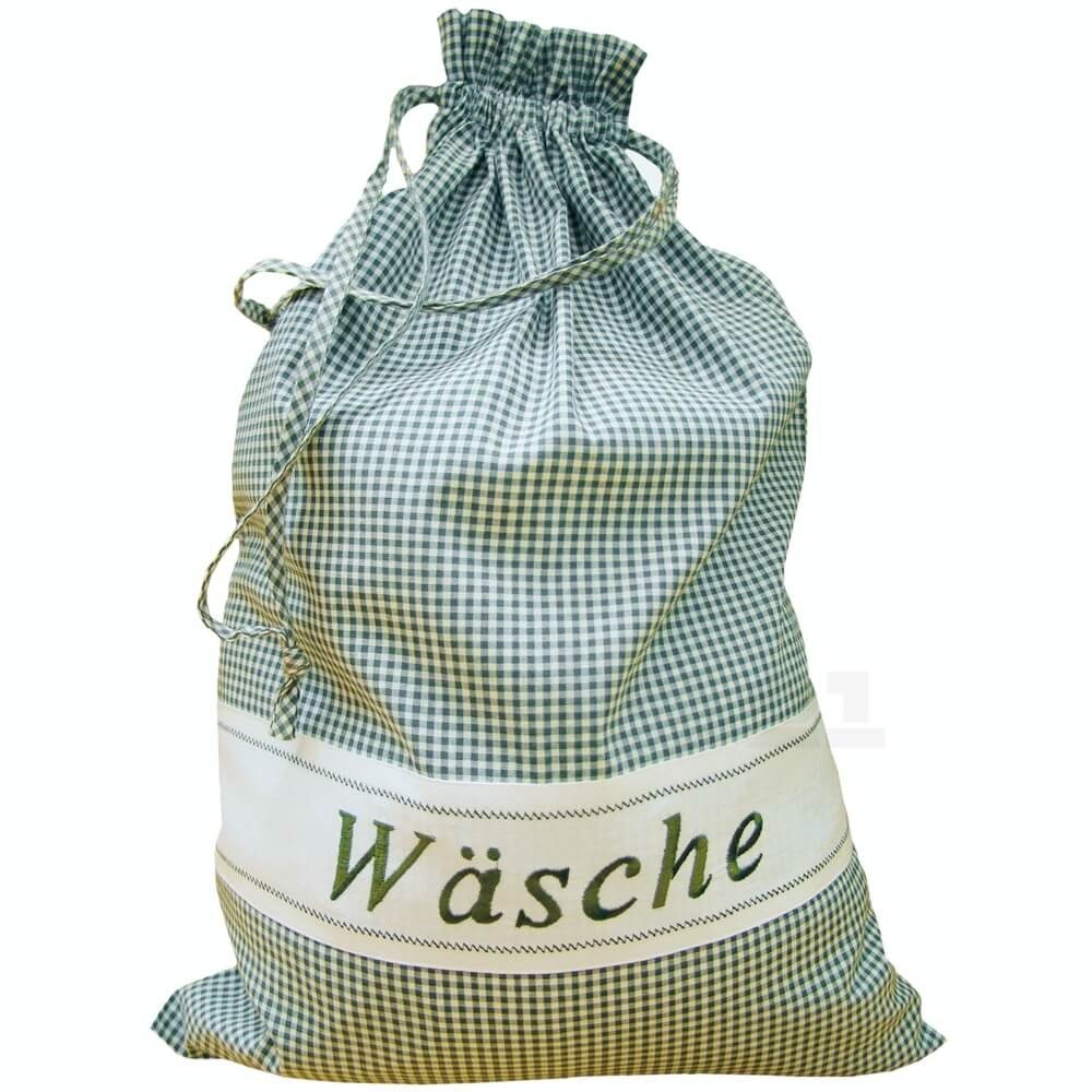 matches21 HOME & HOBBY Wäschesack Wäschesack Landhaus grün weiß 45x65 cm (1  St)